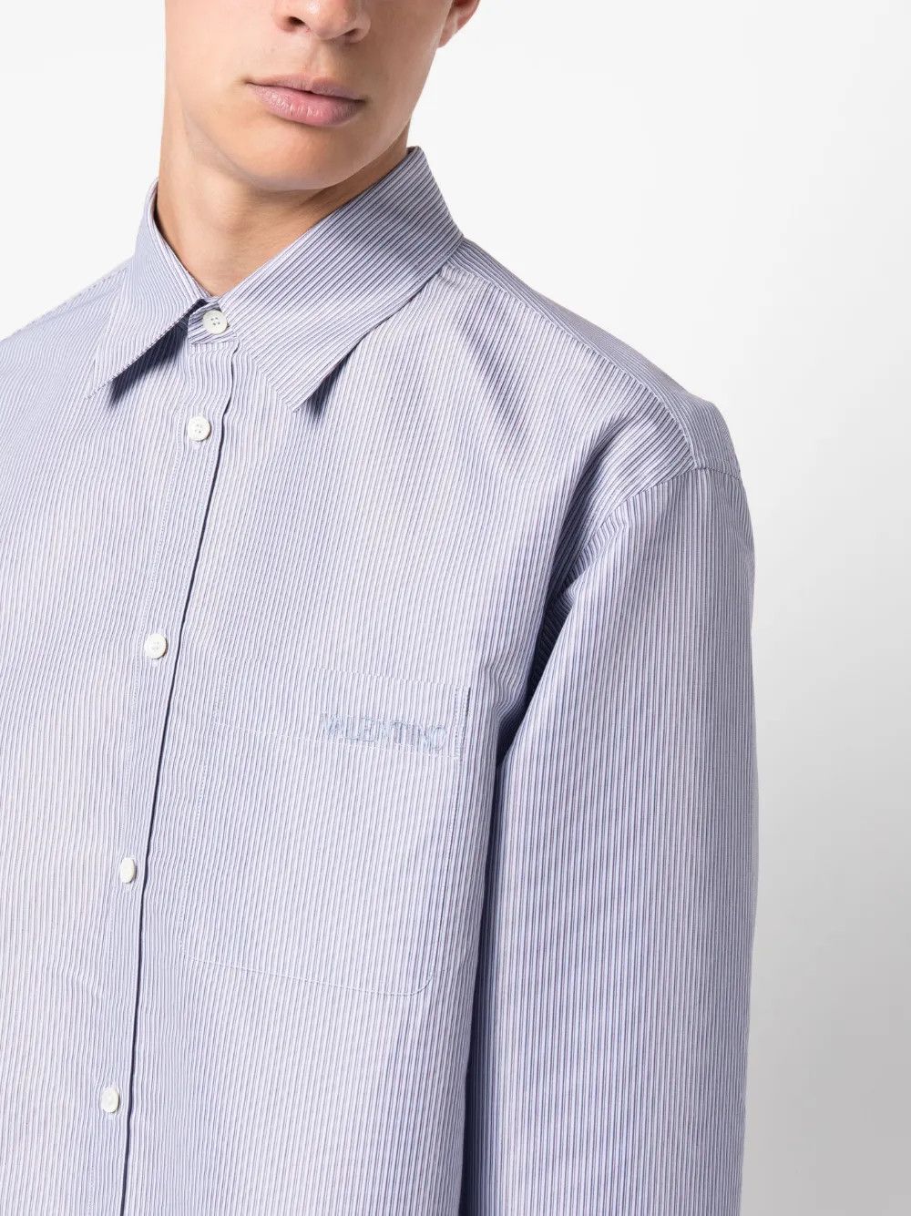 Valentino o1y0525 Logo Solid Color Shirt in Sky Blue Size US S / EU 44-46 / 1 - 2 Thumbnail