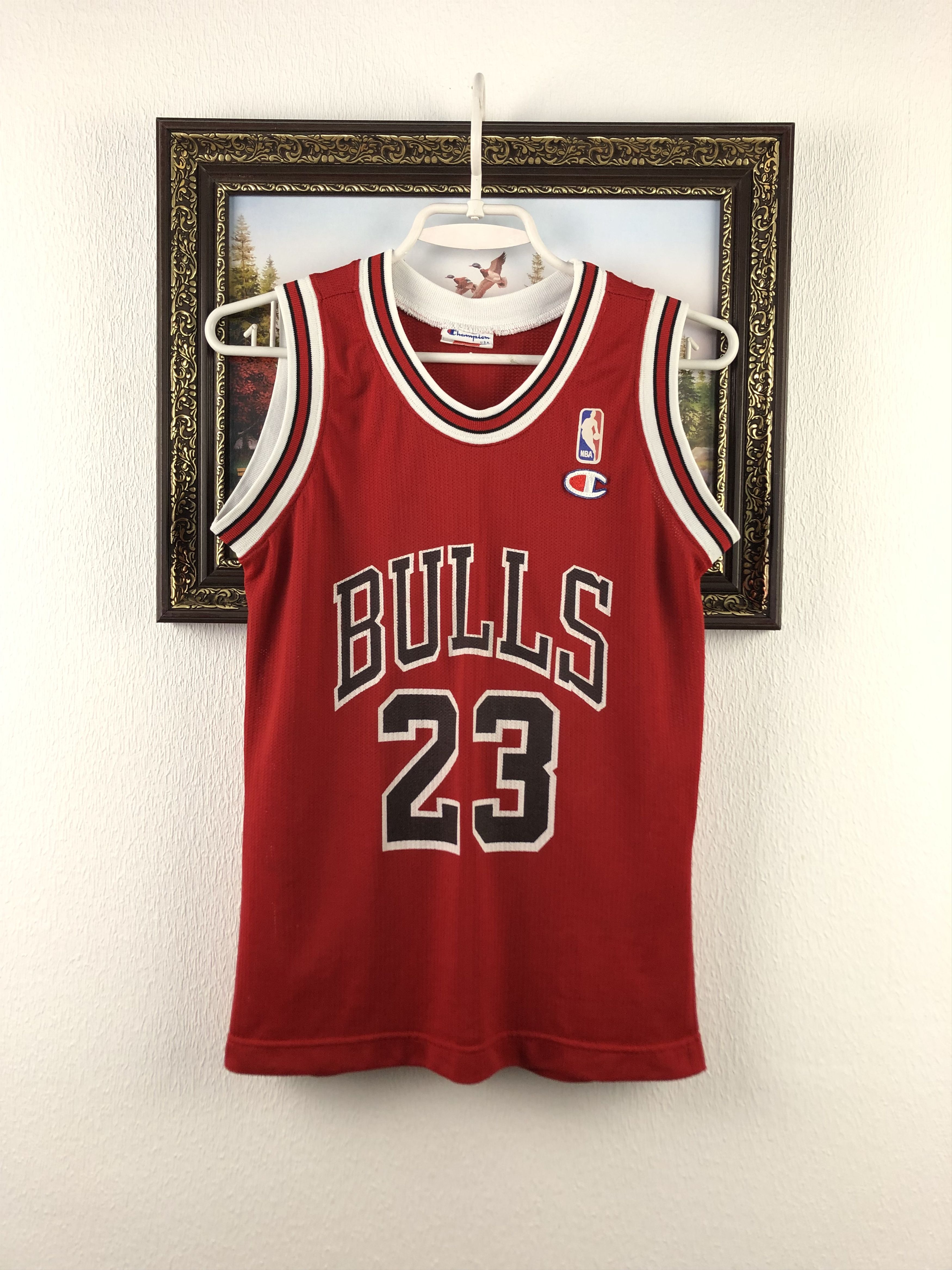 Champion Vintage Chicago Bulls Jordan Jersey Shirt Boys Kids 7-8 Size US XXS / EU 40 - 1 Thumbnail