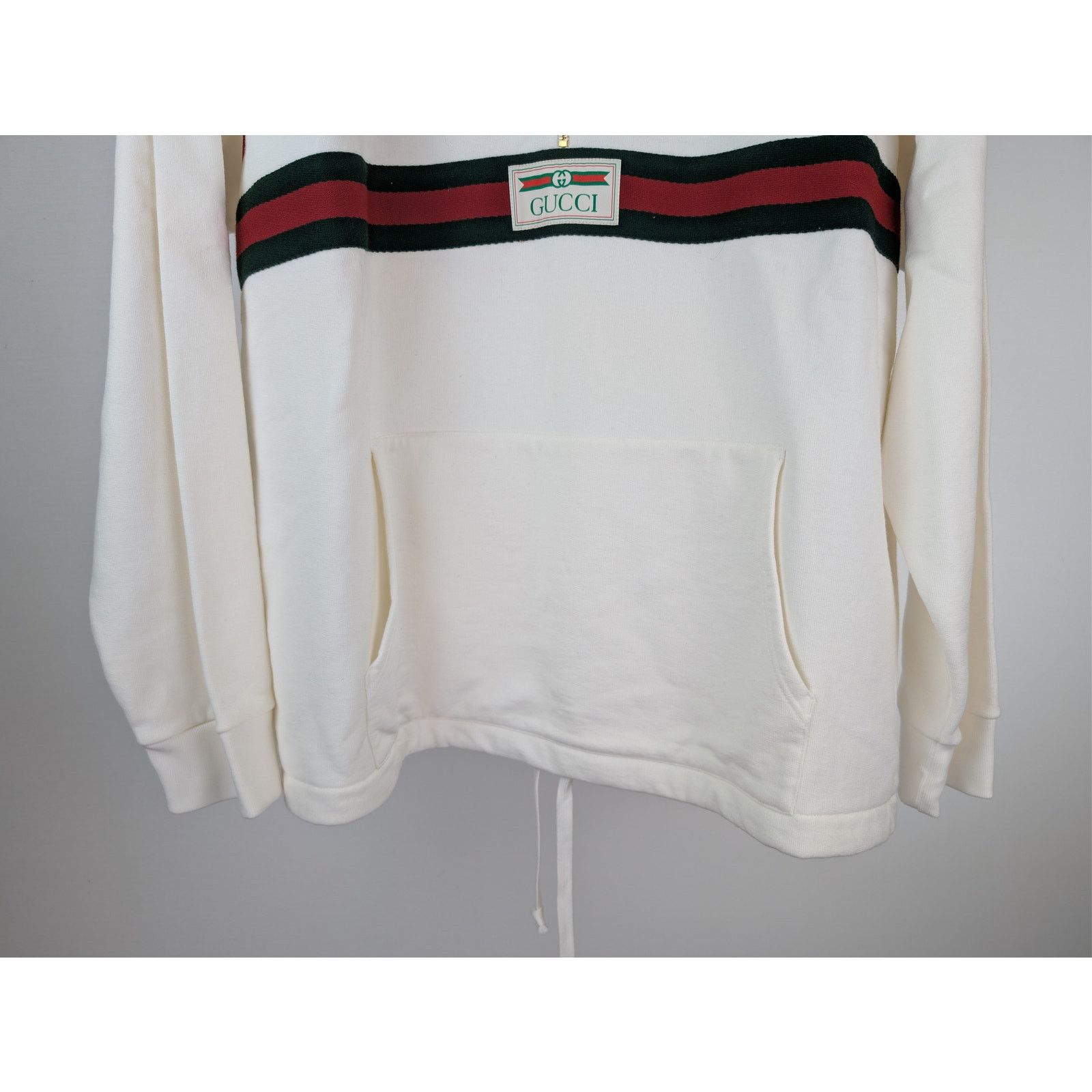 Gucci o1rshd1 Light Felted Cotton Jersey Hoodie Sweatshirt Ivory Size US XL / EU 56 / 4 - 4 Thumbnail
