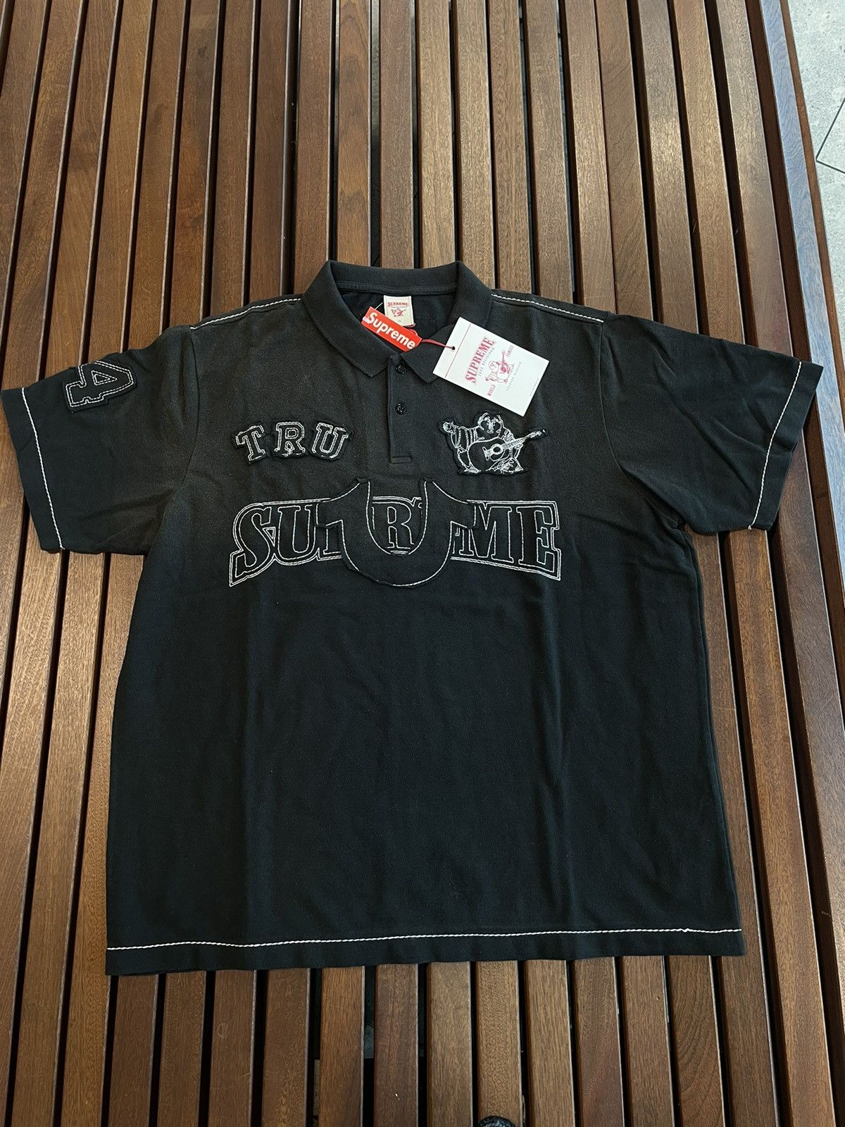 Supreme True Religion Appliqué Polo 黒L Supreme®/True Religion® Appliqué Polo - Supreme