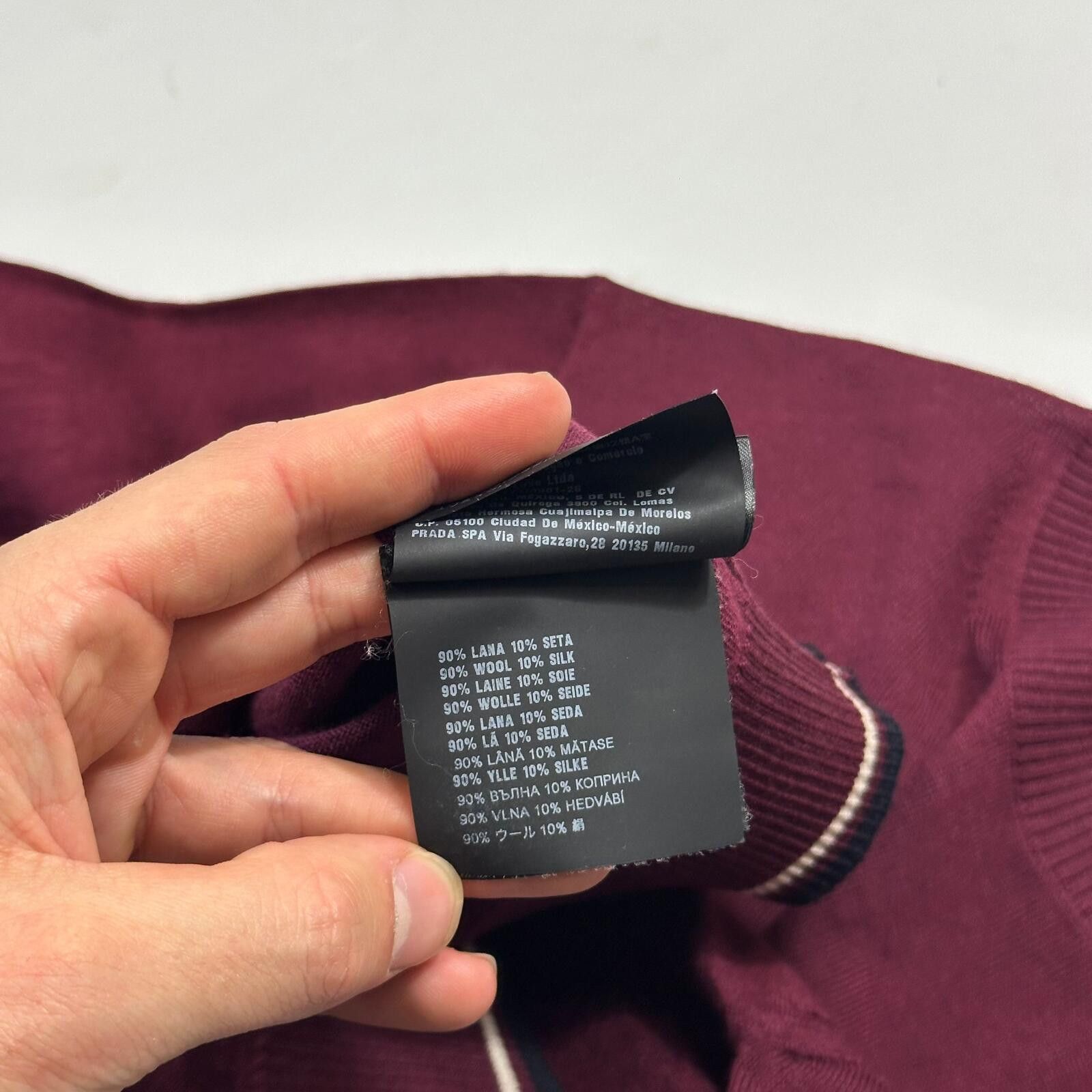 Prada Prada Milano 2018 Wine Ribbed Silk & Wool Knit Sweater - M Size US M / EU 48-50 / 2 - 6 Thumbnail