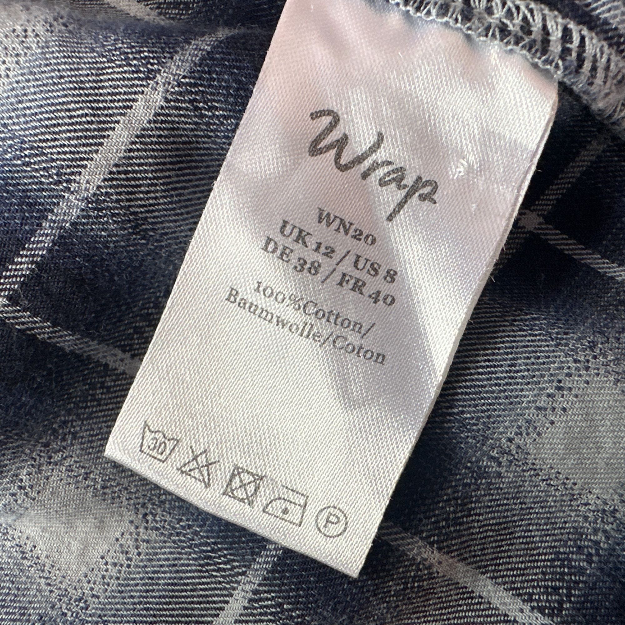 Other Wrap London Womens 8 Top Flannel Plaid Blue Button Sleeves Size M / US 6-8 / IT 42-44 - 7 Thumbnail
