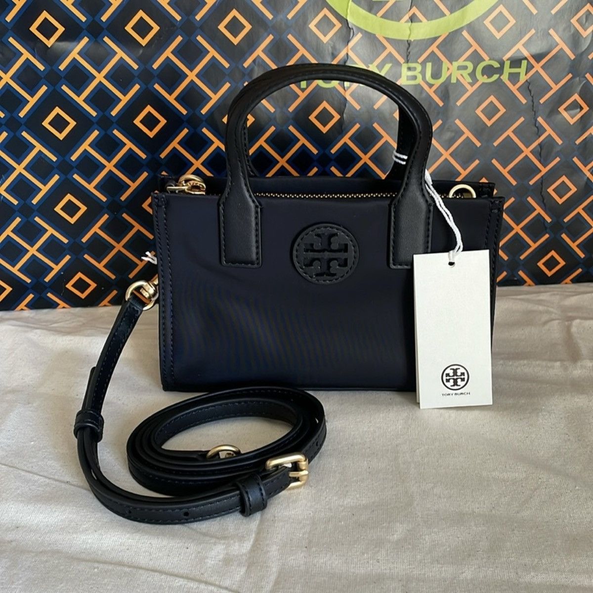 Tory Burch NWT , tory burch ella nylon mini tote crossbody in black Size ONE SIZE - 2 Thumbnail