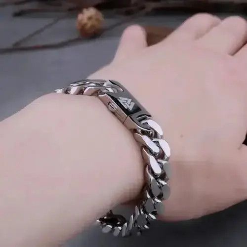 Jewelry Viking Cast Cuban Chain Men's Bracelet Size ONE SIZE - 4 Thumbnail