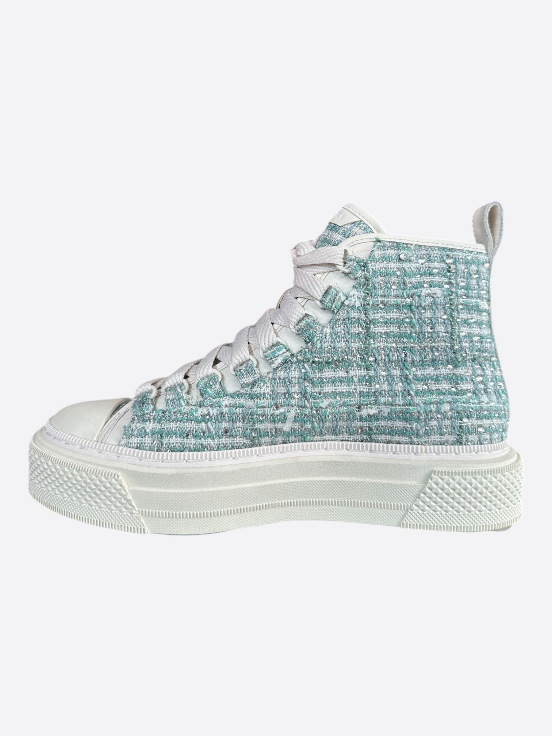 Amiri Amiri Blue Crystal Boucle MA Court High Top Women's Sneakers Size US 8 / IT 38 - 5 Thumbnail