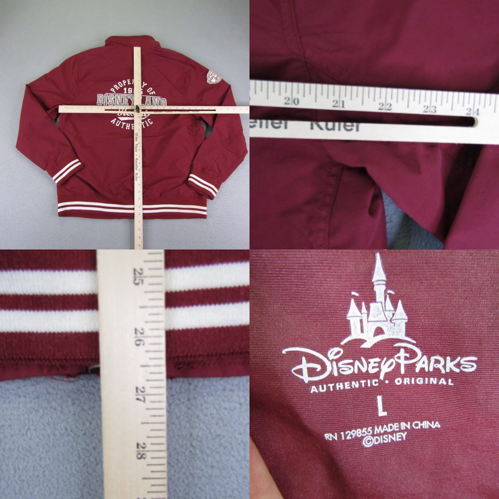Disney Disney Windbreaker Jacket Mens Large Red Full Zip Outdoor Coat Size US L / EU 52-54 / 3 - 8 Thumbnail