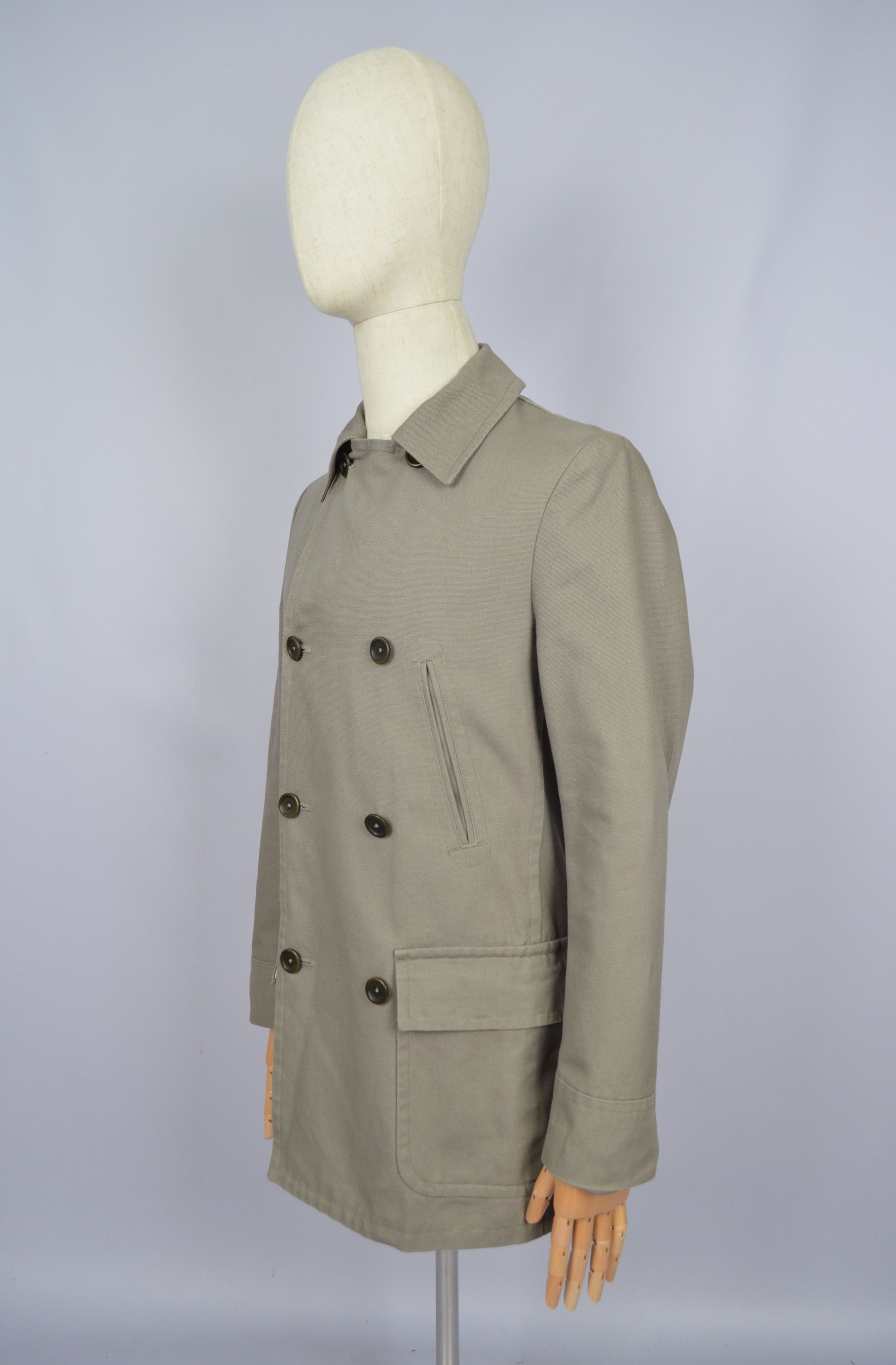 Unis Unis USA Beige Cotton Peacoat Jacket Coat Size 36 / S Size US S / EU 44-46 / 1 - 7 Thumbnail