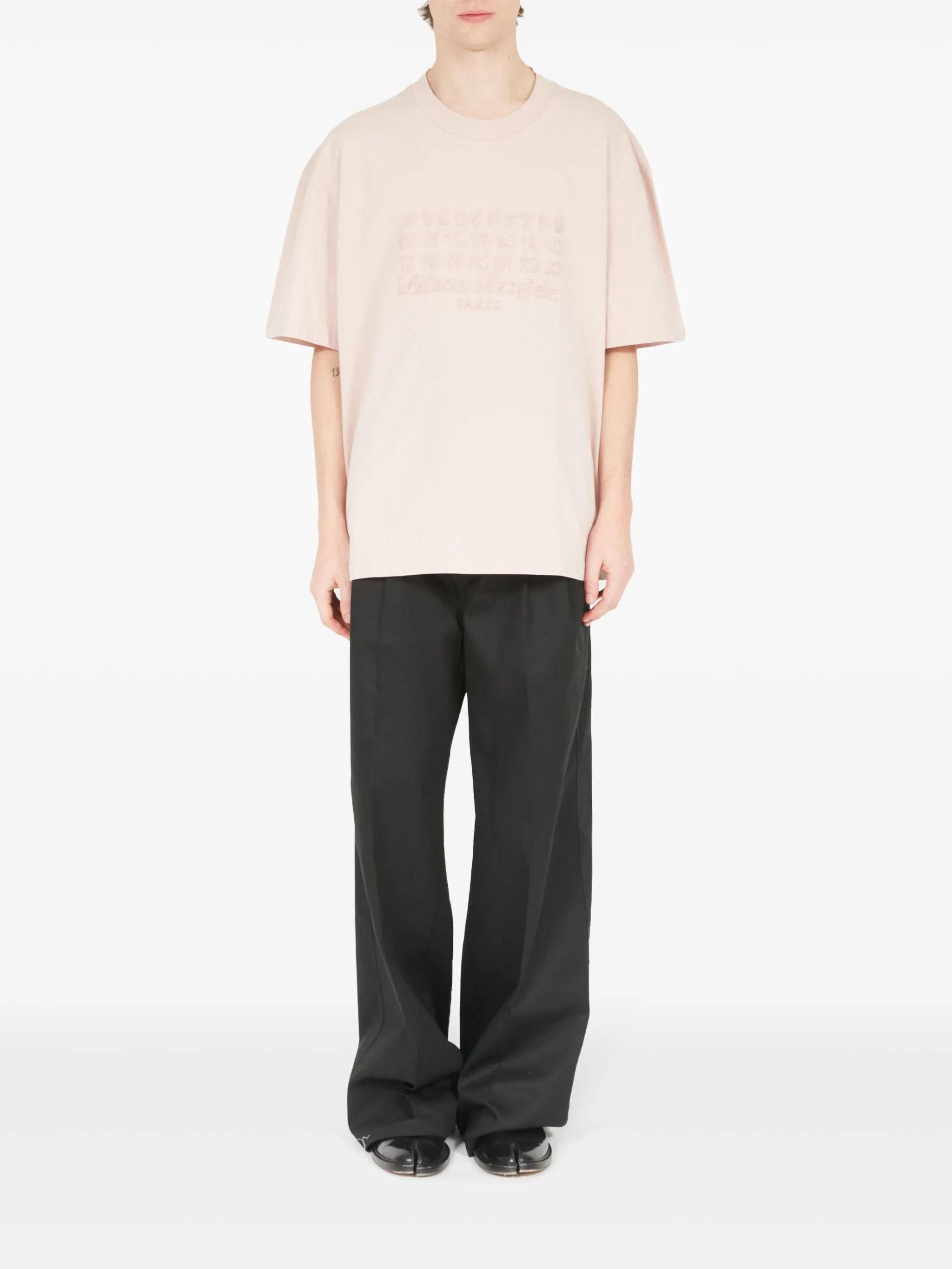 Maison Margiela o1w1db11225 Logo-embroidered Cotton T-Shirt in Light Pink Size US XL / EU 56 / 4 - 2 Thumbnail