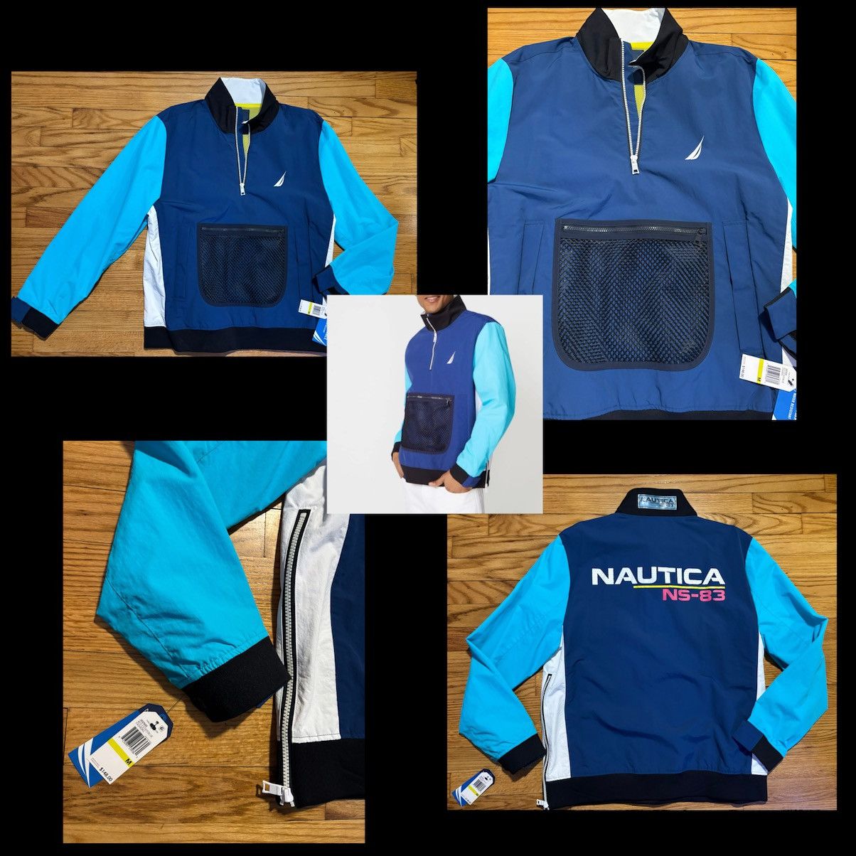 Nautica Nautica Mens Blue Colorblocked Logo Print 1/4 Zip sz M New! Size US M / EU 48-50 / 2 - 1 Thumbnail