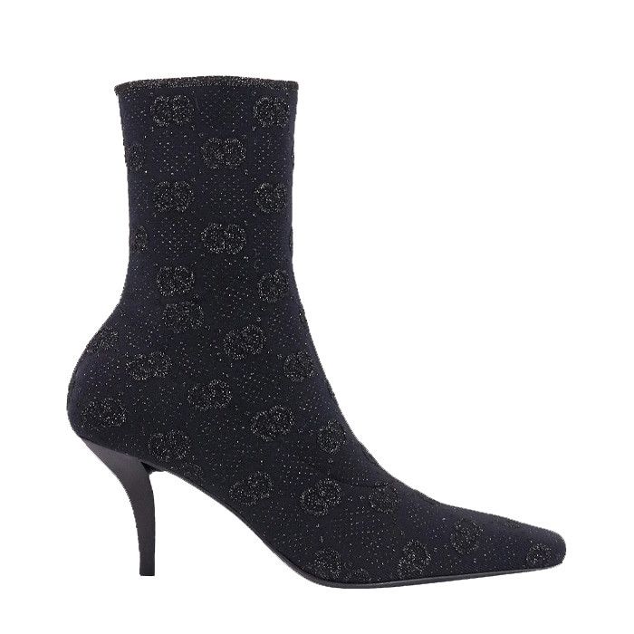 Gucci o1s1wg110125 GG Knit Ankle Boots in Black Size US 4.5 / IT 34.5 - 1 Thumbnail