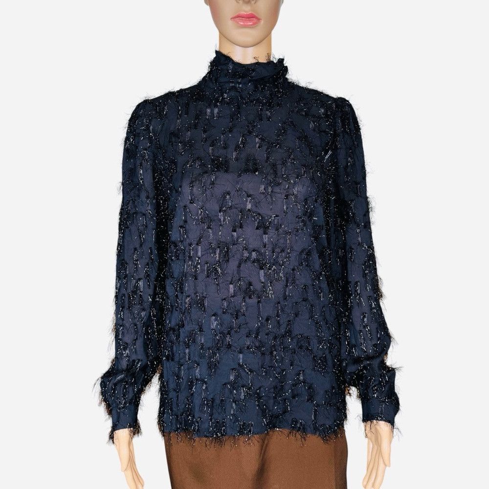 Bruuns Bazaar Bruuns Bazaar Copenhagen Black High Neck Blouse Size 36 US Size S / US 4 / IT 40 - 1 Thumbnail
