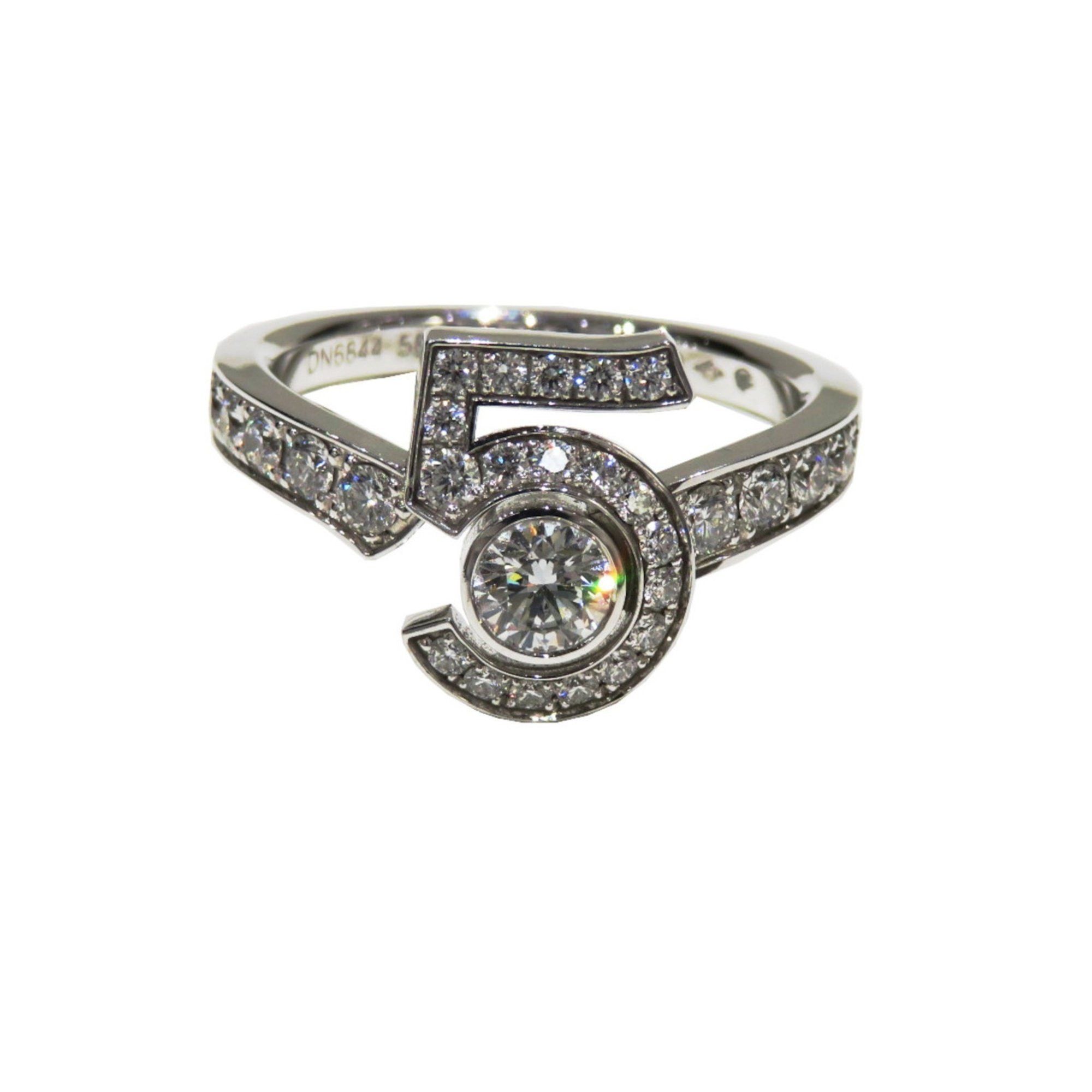 image of Chanel Eternal No.5 Ring J12405 58 18K18Wg Diamond White Gold Fashion Reward, Women's