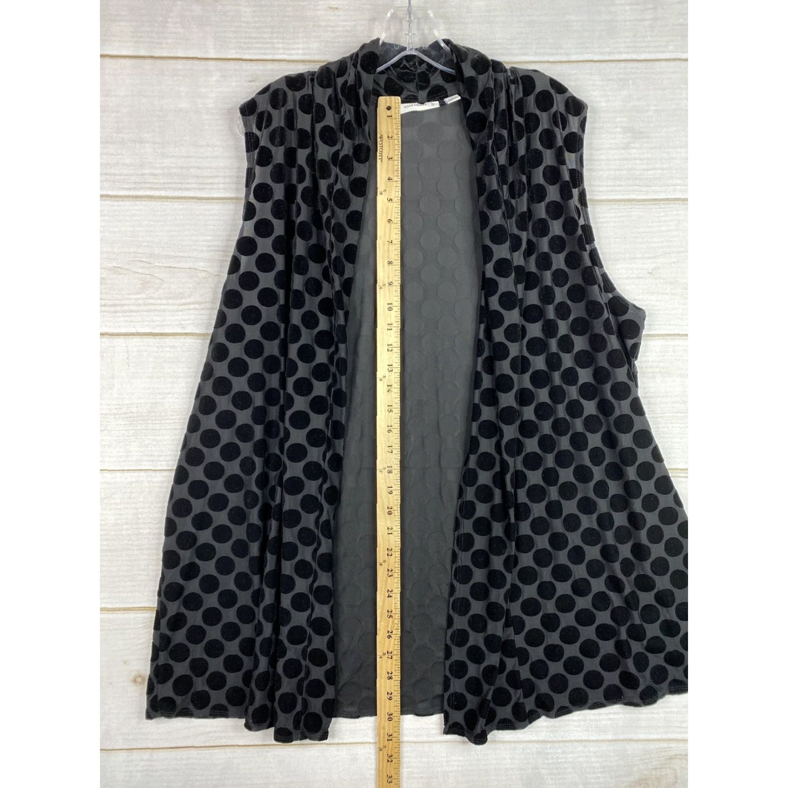 Vintage Susan Graver Cardigan Womens L Black Polka Dot Velvet Stretch Sleeveless Stetch Vintage No Size L / US 10 / IT 46 - 6 Thumbnail