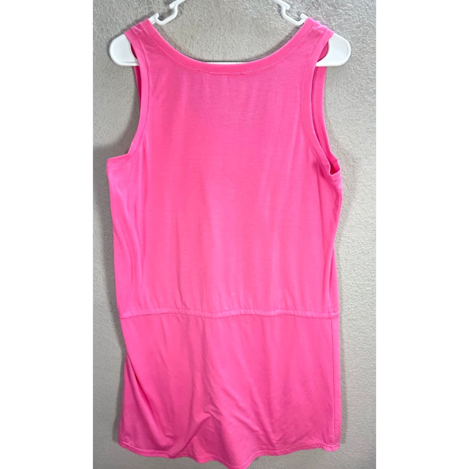 Soft Surroundings Womens Soft Surroundings Tank Dress Sleeveless Pink M Casual Drawstring Sleeveless Scoop Neck Size M / US 6-8 / IT 42-44 - 4 Thumbnail