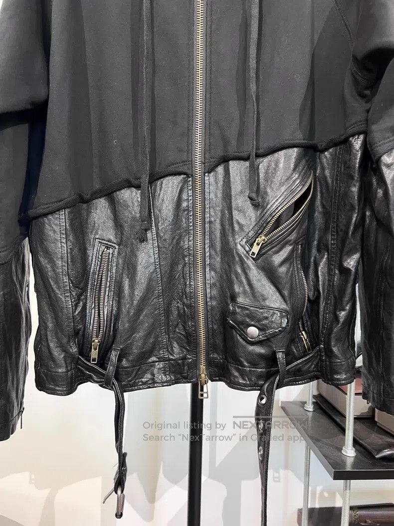 Greg Lauren Greg Lauren Cowhide Patchwork Hooded Sweatshirt Jacket Size US XL / EU 56 / 4 - 4 Thumbnail