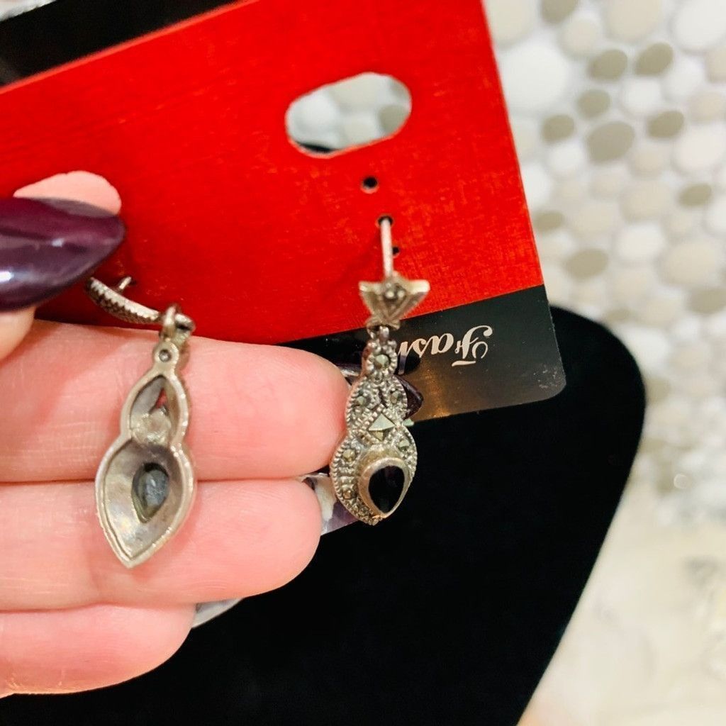 Other Sterling Silver w Marcasite Earrings BN Size ONE SIZE - 4 Thumbnail