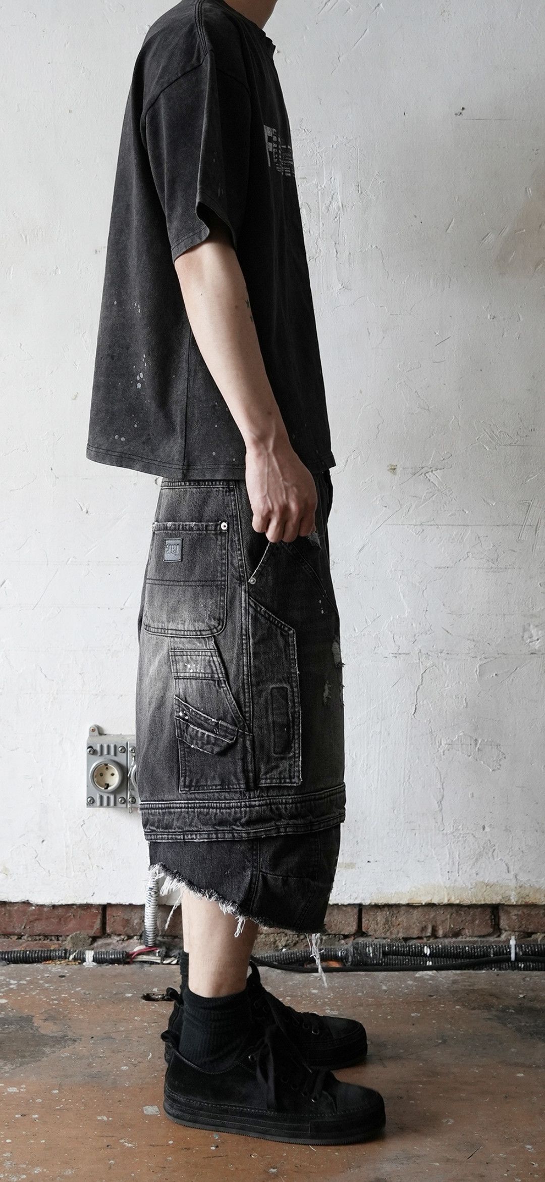 Japanese Brand FAR LAYERED WORK SHORTS PANTS BLACK Size US 30 / EU 46 - 3 Thumbnail