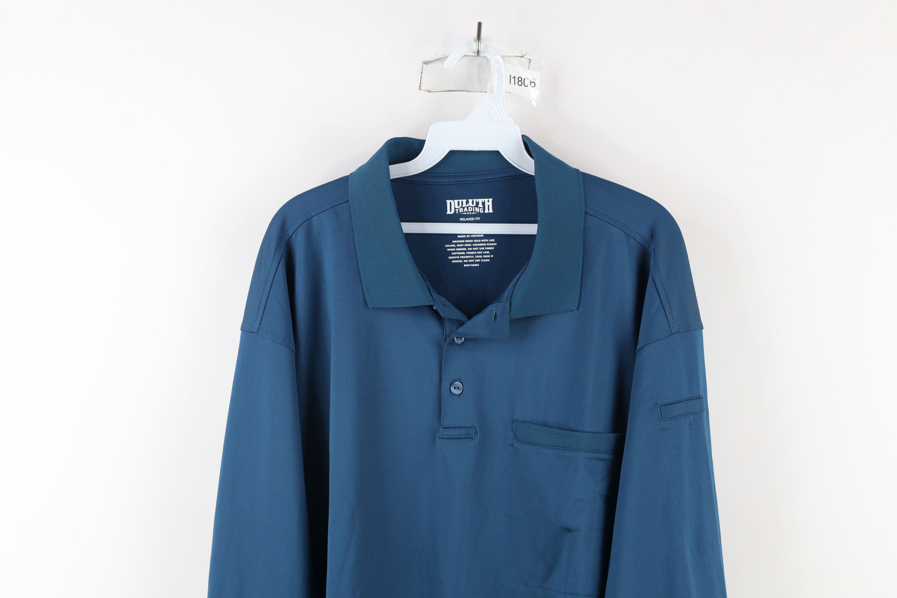Vintage Duluth Trading Co Performance Long Sleeve Polo Shirt Blue Size US XL / EU 56 / 4 - 2 Thumbnail