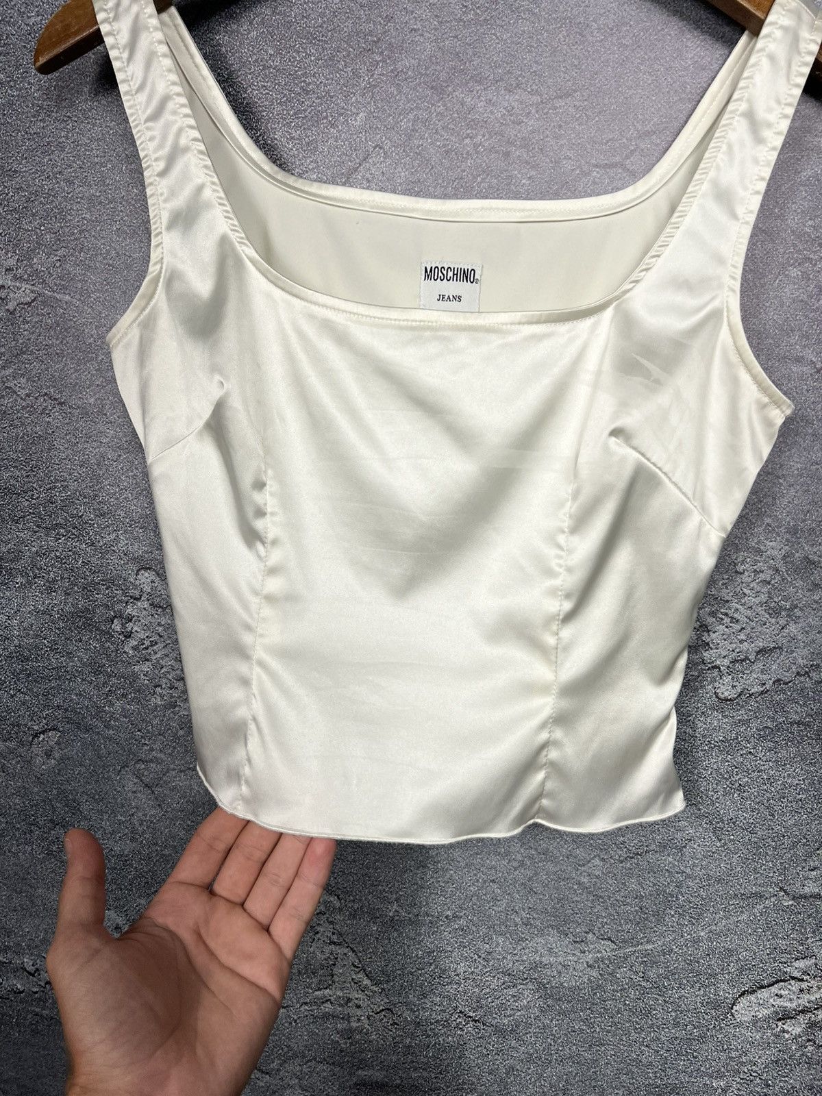 Moschino Vintage Moschino Jeans Viscose Satin Tank Top Sleeveless Size L / US 10 / IT 46 - 3 Thumbnail