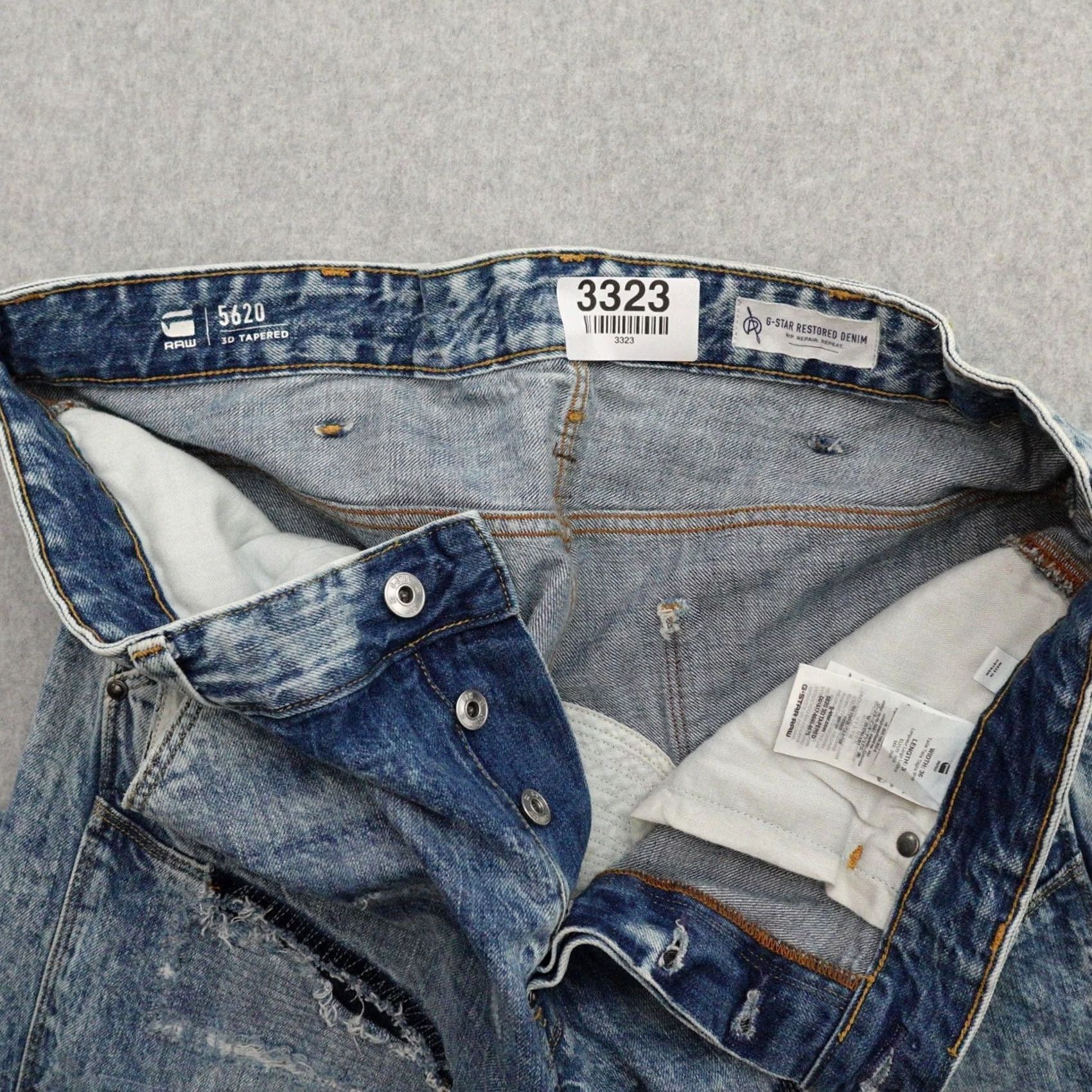 G-Star G-Star Jeans Mens 36 (36X29) 3D Knee Zip Raw Denim Blue Regular Fit Tapered Inseam 29 Shirt? Size US 36 / EU 52 - 4 Thumbnail