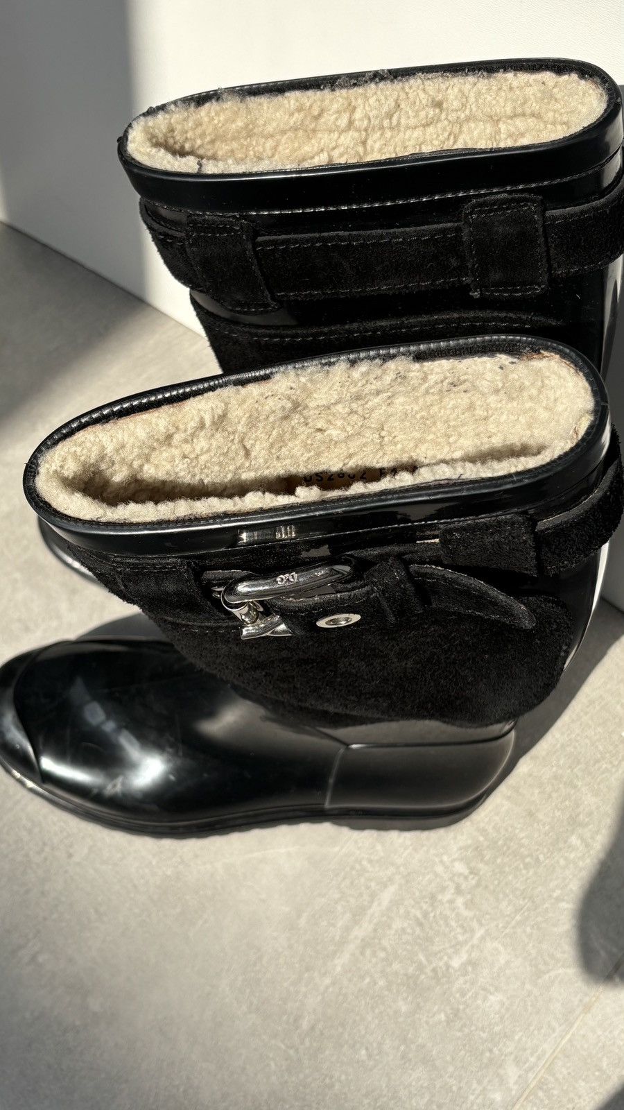 Dolce & Gabbana Dolce & Gabbana D&G Rubber Rain Boots Gumboots Suede Size US 9 / IT 39 - 10 Thumbnail
