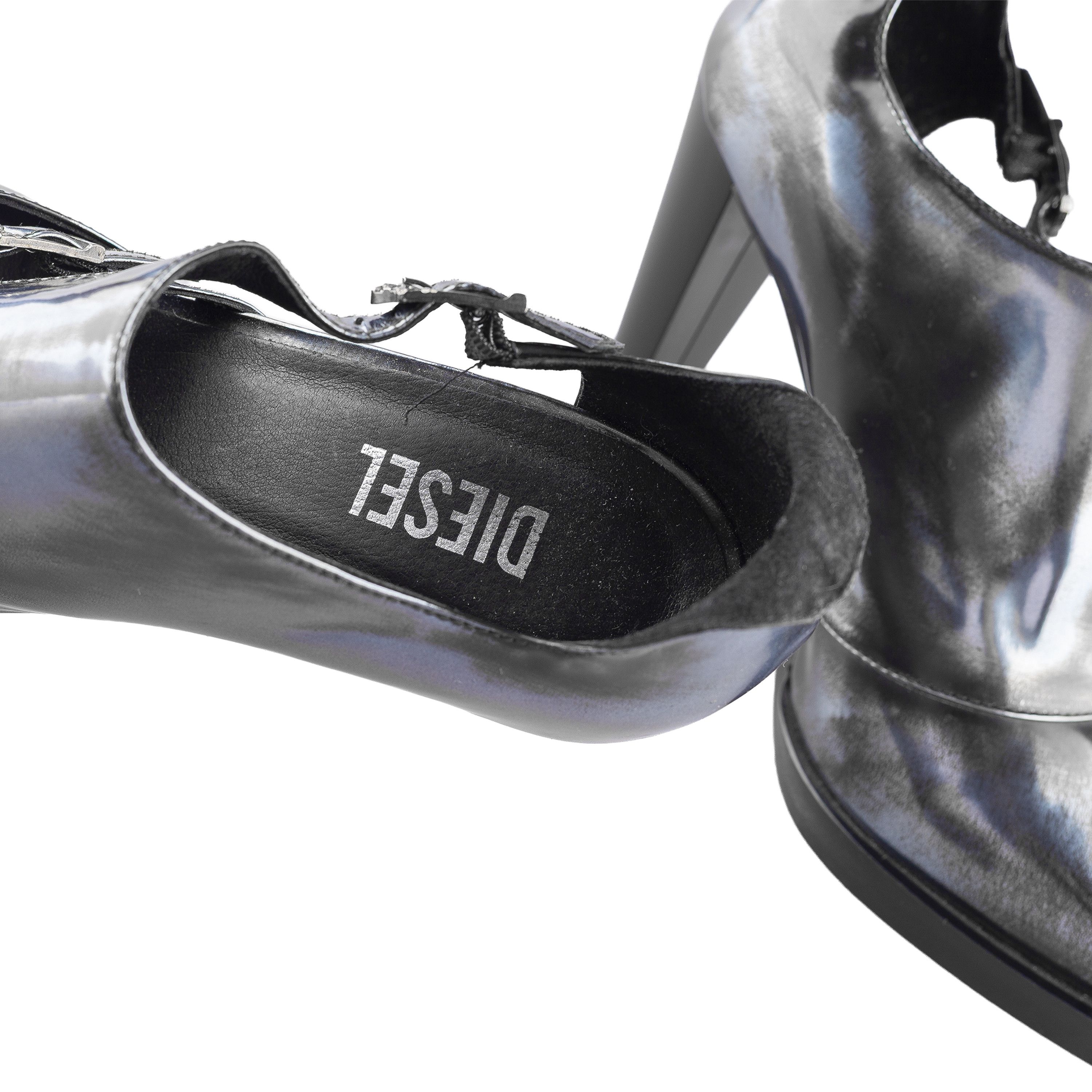 Diesel Diesel Metallic Gray/Blue Leather Ankle Boots Size US 8 / IT 38 - 6 Thumbnail