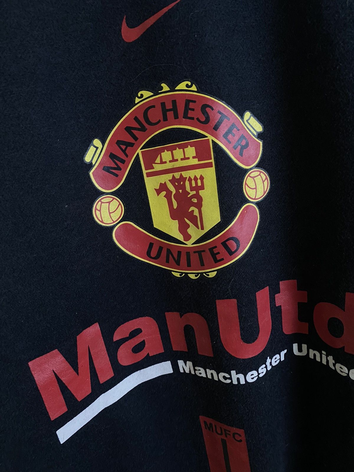 Nike × Vintage Vintage Nike Manchester United Hoodies Size US L / EU 52-54 / 3 - 10 Thumbnail