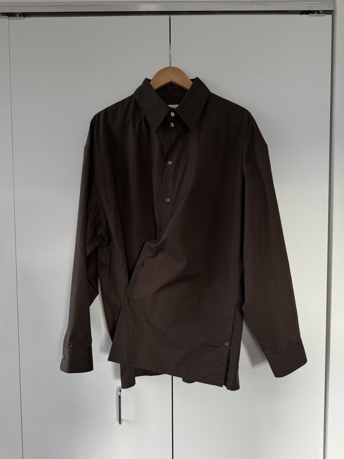 Lemaire Twisted Shirt in Brown Cotton 54 Size US XXL / EU 58 / 5 - 1 Thumbnail