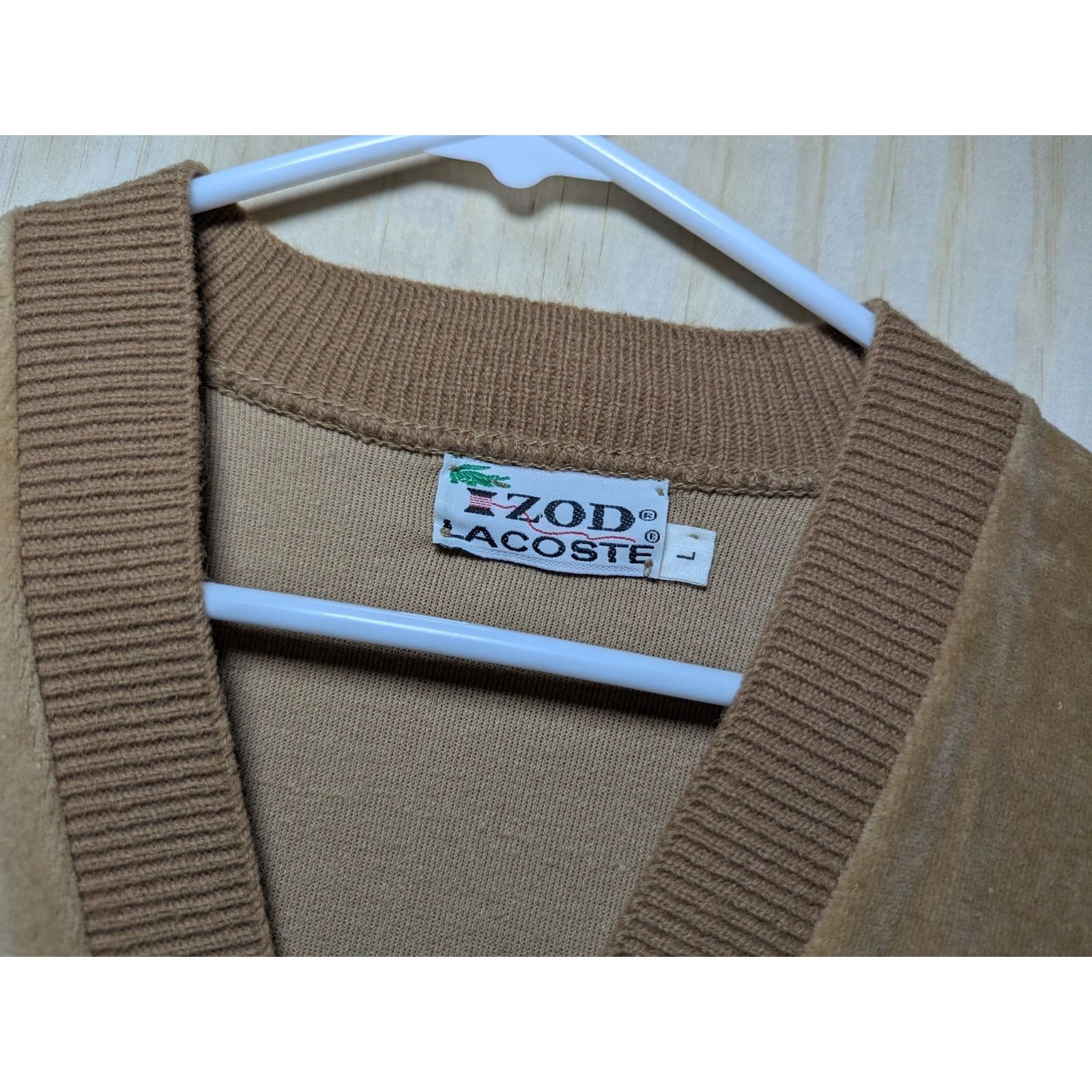 Lacoste Izod Lacoste Men's Large Vintage Velour Cardigan Sweater Size US L / EU 52-54 / 3 - 7 Thumbnail
