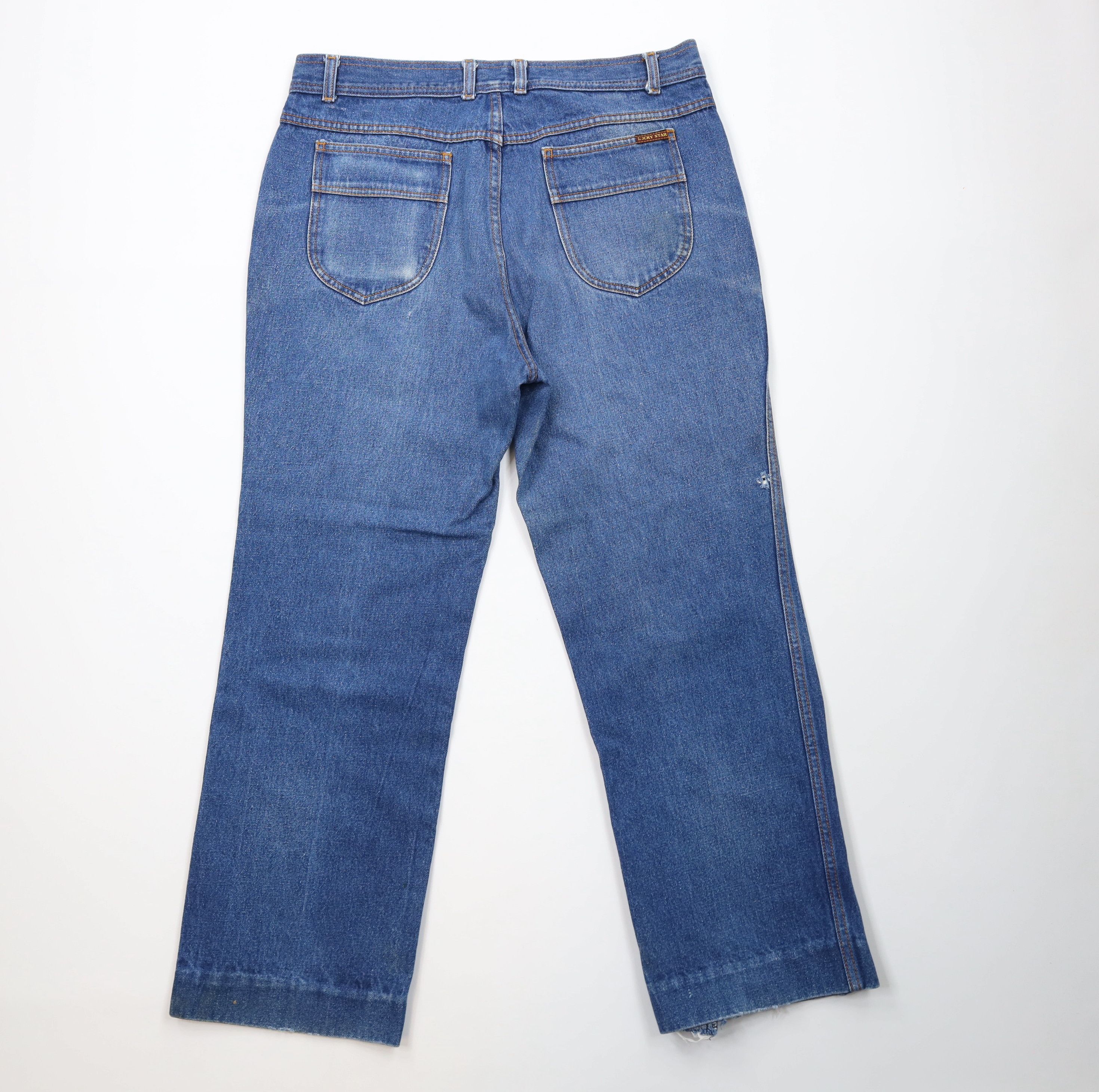 Vintage Vintage 90s Streetwear Flared Wide Leg Denim Jeans Blue Size US 34 / EU 50 - 12 Thumbnail