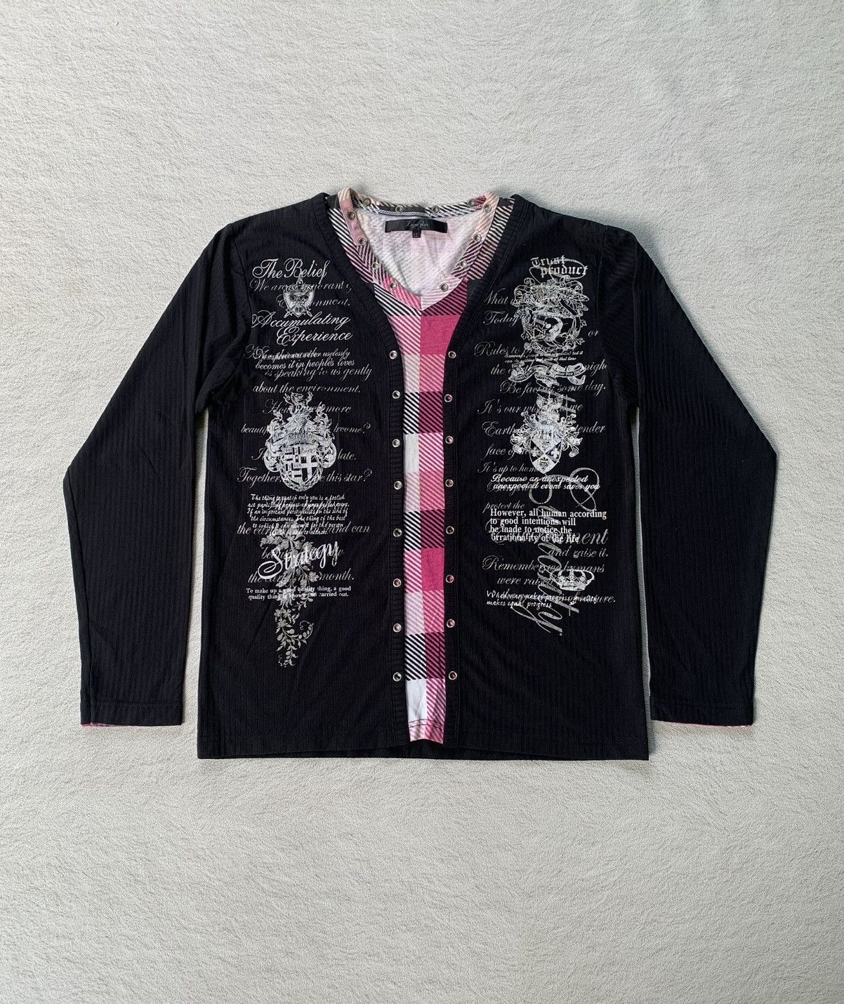 Japanese Brand 2000s zigue plus poem longsleeve Size US L / EU 52-54 / 3 - 1 Thumbnail