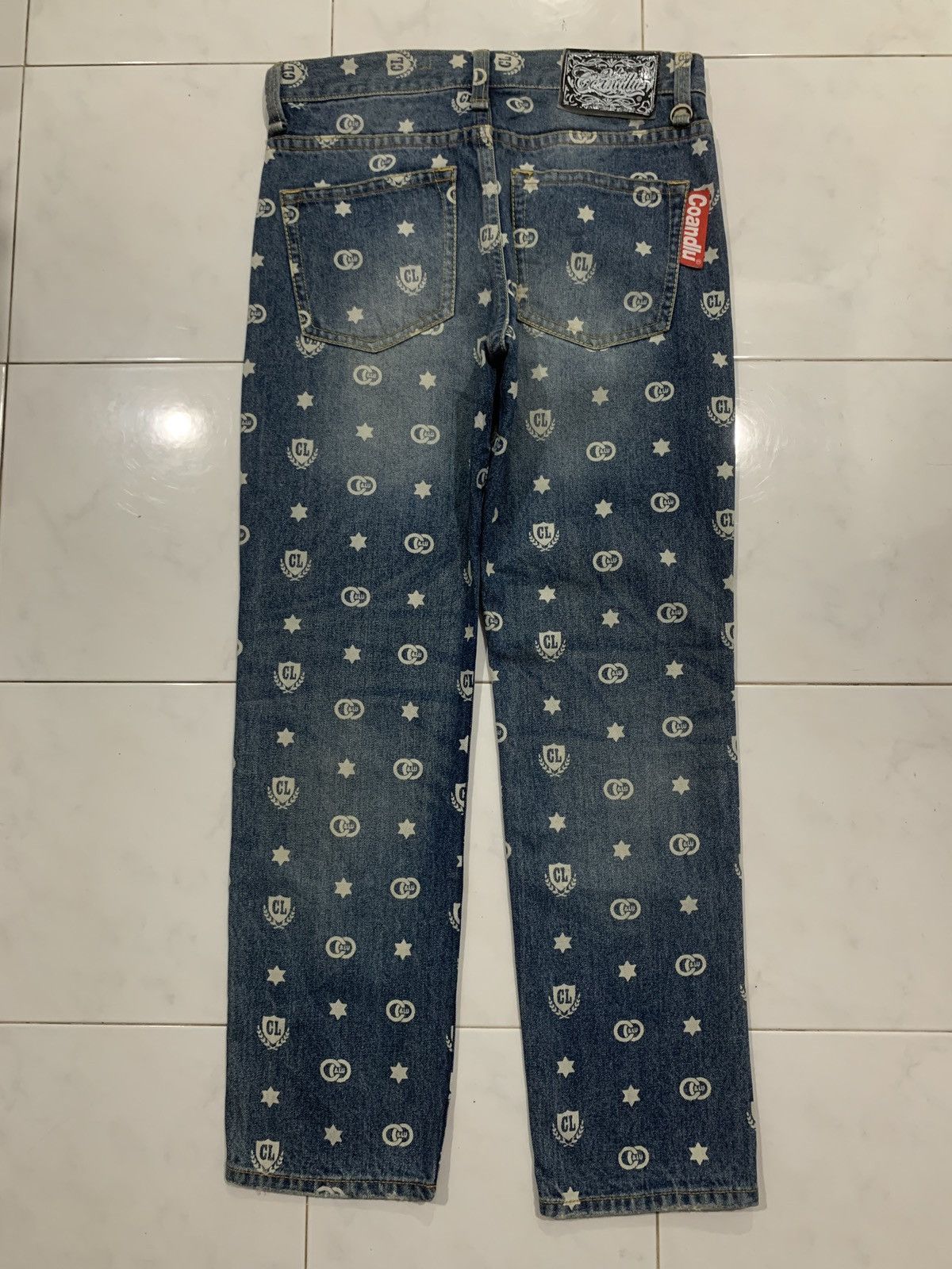 Japanese Brand Co&Lu Multi Logo All Over Print Jeans Size US 31 - 5 Thumbnail