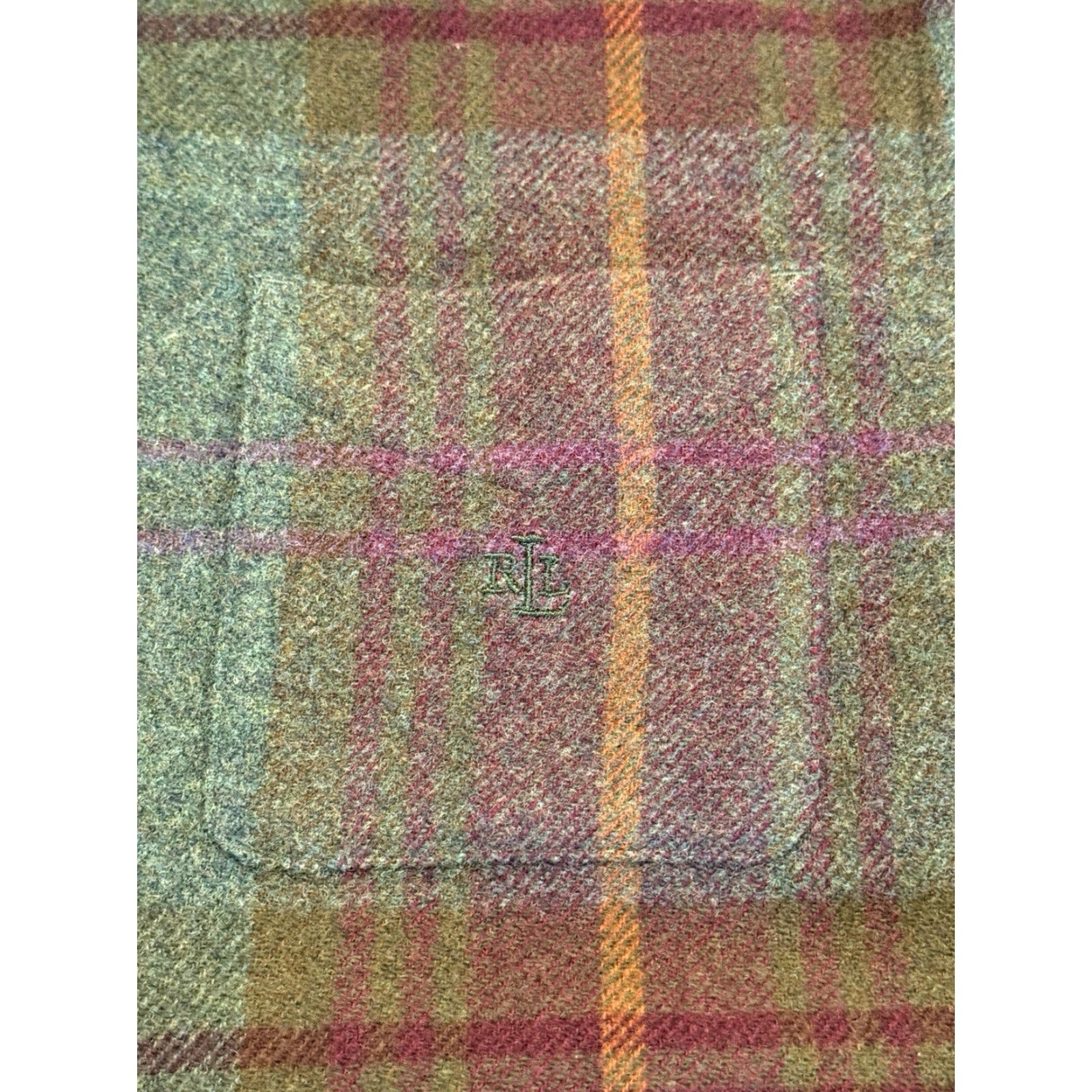Ralph Lauren VINTAGE Ralph Lauren Men Jacket Shacket 90s Biker Tartan Plaid Tweed Leather Elbow Patch Medium Size US M / EU 48-50 / 2 - 5 Thumbnail