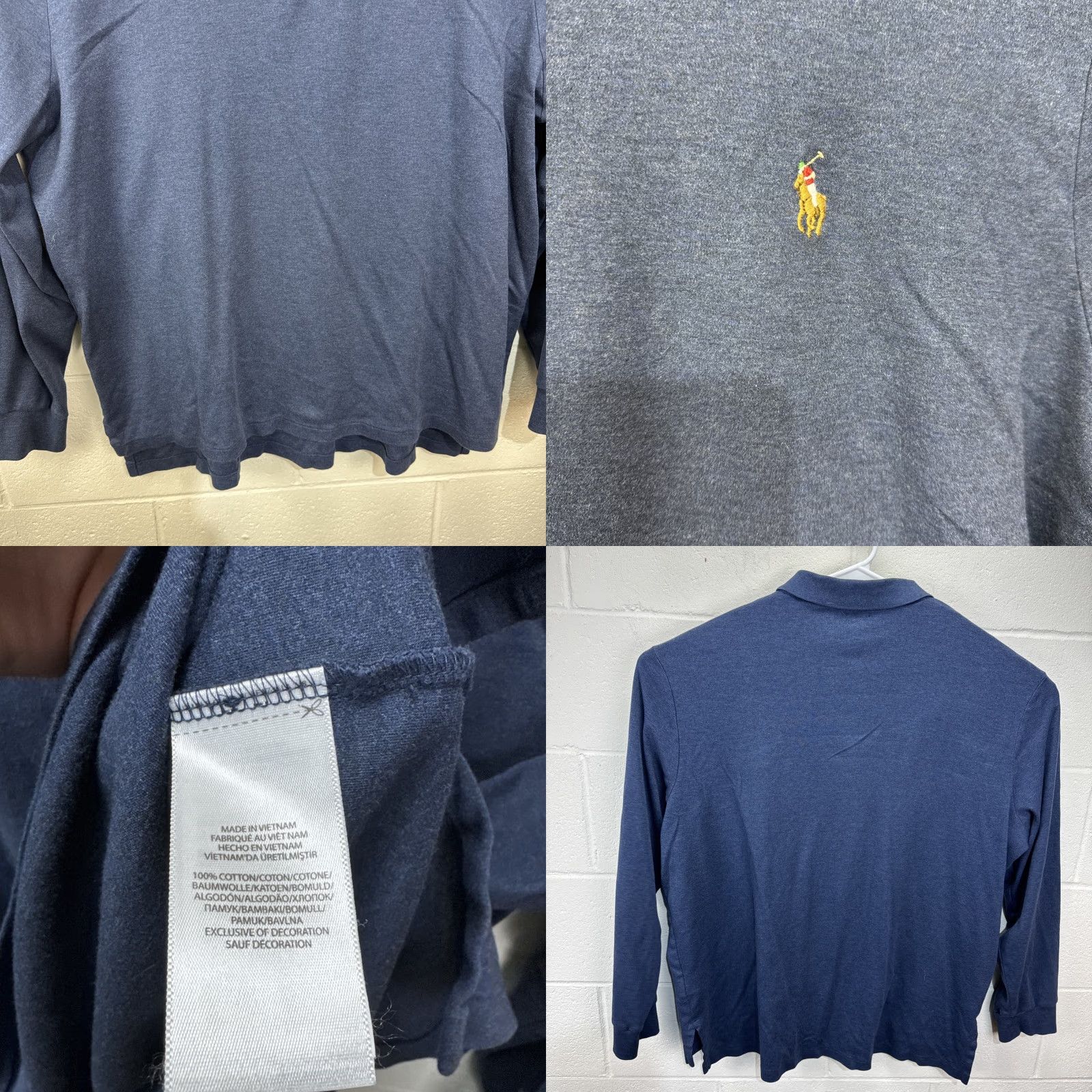 Ralph Lauren Ralph Lauren Polo Shirt Adult 2XL Blue Pima Soft Touch Long Sleeve Embroidered Pony Logo Mens Size US XXL / EU 58 / 5 - 8 Thumbnail