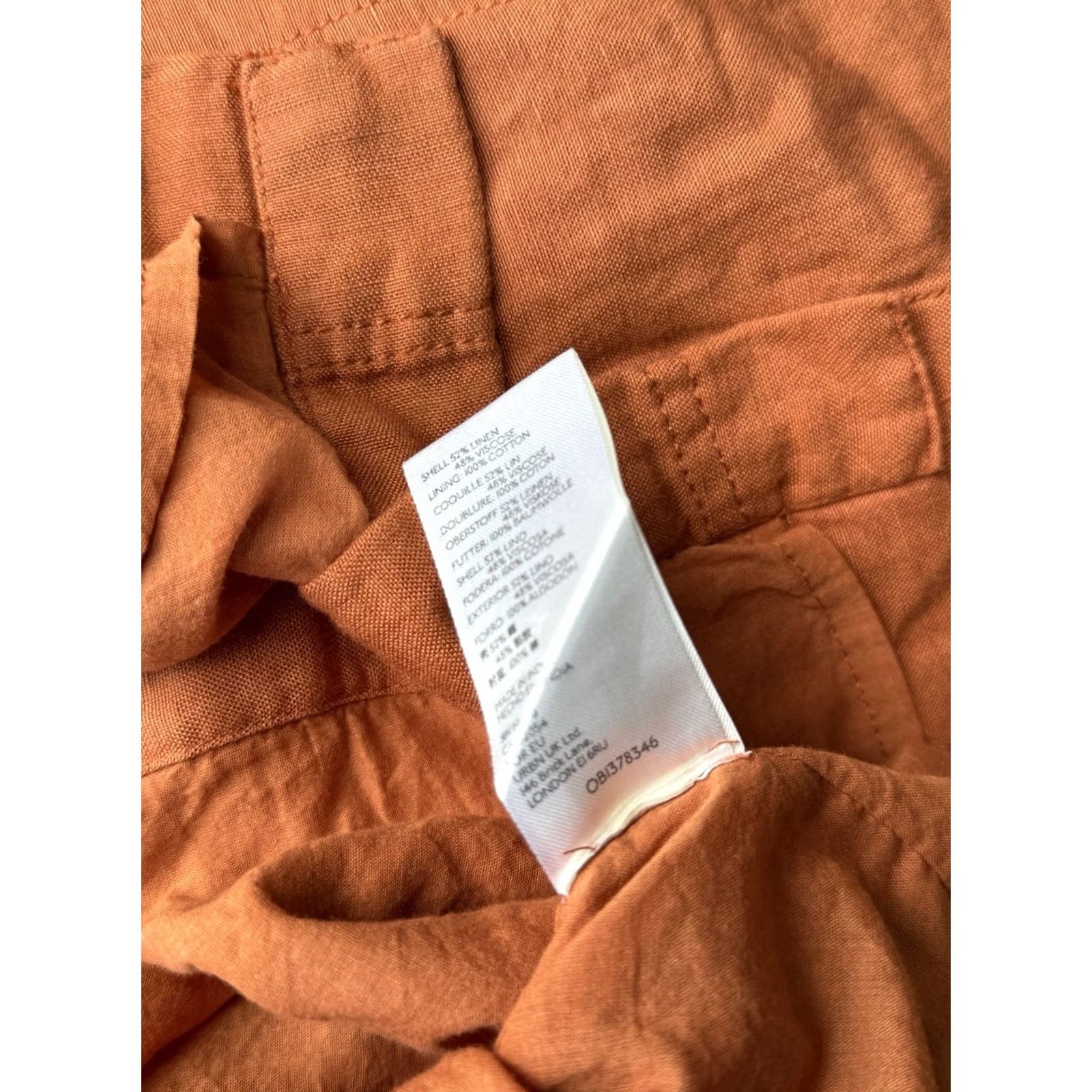 Vintage Maeve Anthropologie Linen Blend Twist Front Mini Dress Women’s XS Rust Orange Dress Size XS / US 0-2 / IT 36-38 - 5 Thumbnail