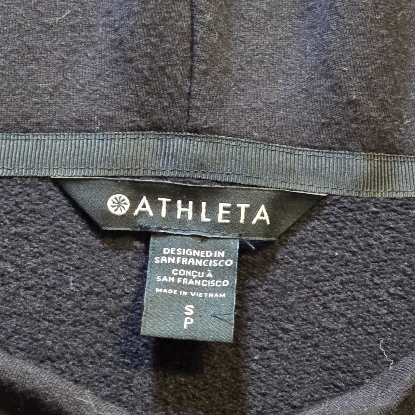 Athleta Athleta Hoodie Sweatshirt Womens Small Black Purana Wrap Casual Activewear, Relaxed Fit, Hooded, Stretch, Solid, Pullover, Long Sleeve, Tie-Dyed? Size S / US 4 / IT 40 - 3 Thumbnail