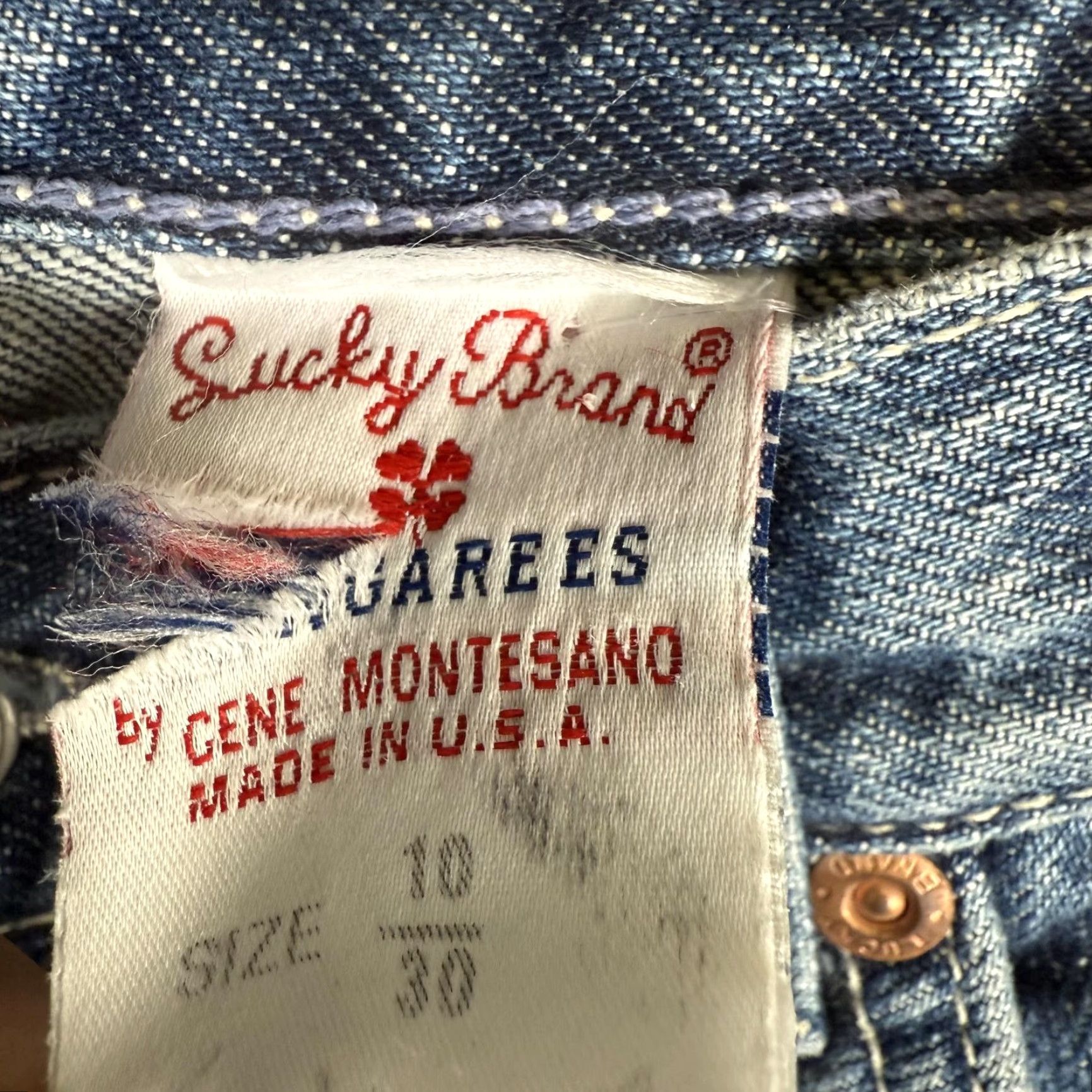 Lucky Brand VINTAGE Lucky Brand Jeans Dungarees Women 10/30 Peanut Pant Long Length Blue NOS Women 10/30 Regular Size Pants Jeans Mens/Girls? Size 32" / US 10 / IT 46 - 5 Thumbnail