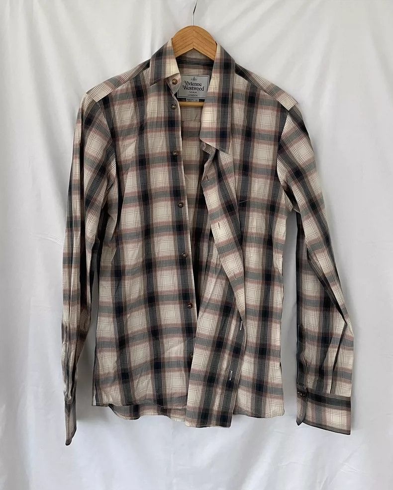 Vivienne Westwood Vivienne Westwood Men’s Asymmetrical Plaid Shirt Size M / US 6-8 / IT 42-44 - 8 Thumbnail
