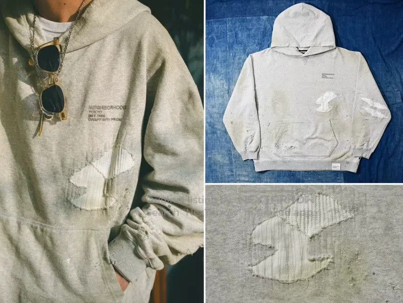 Neighborhood Neighborhood Destroyed and Aged Hoodie, Sweater, Size XL Size US XL / EU 56 / 4 - 1 Thumbnail