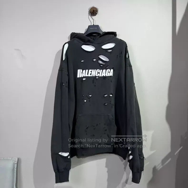 Balenciaga Balenciaga Ripped Hoodie Size US M / EU 48-50 / 2 - 1 Thumbnail