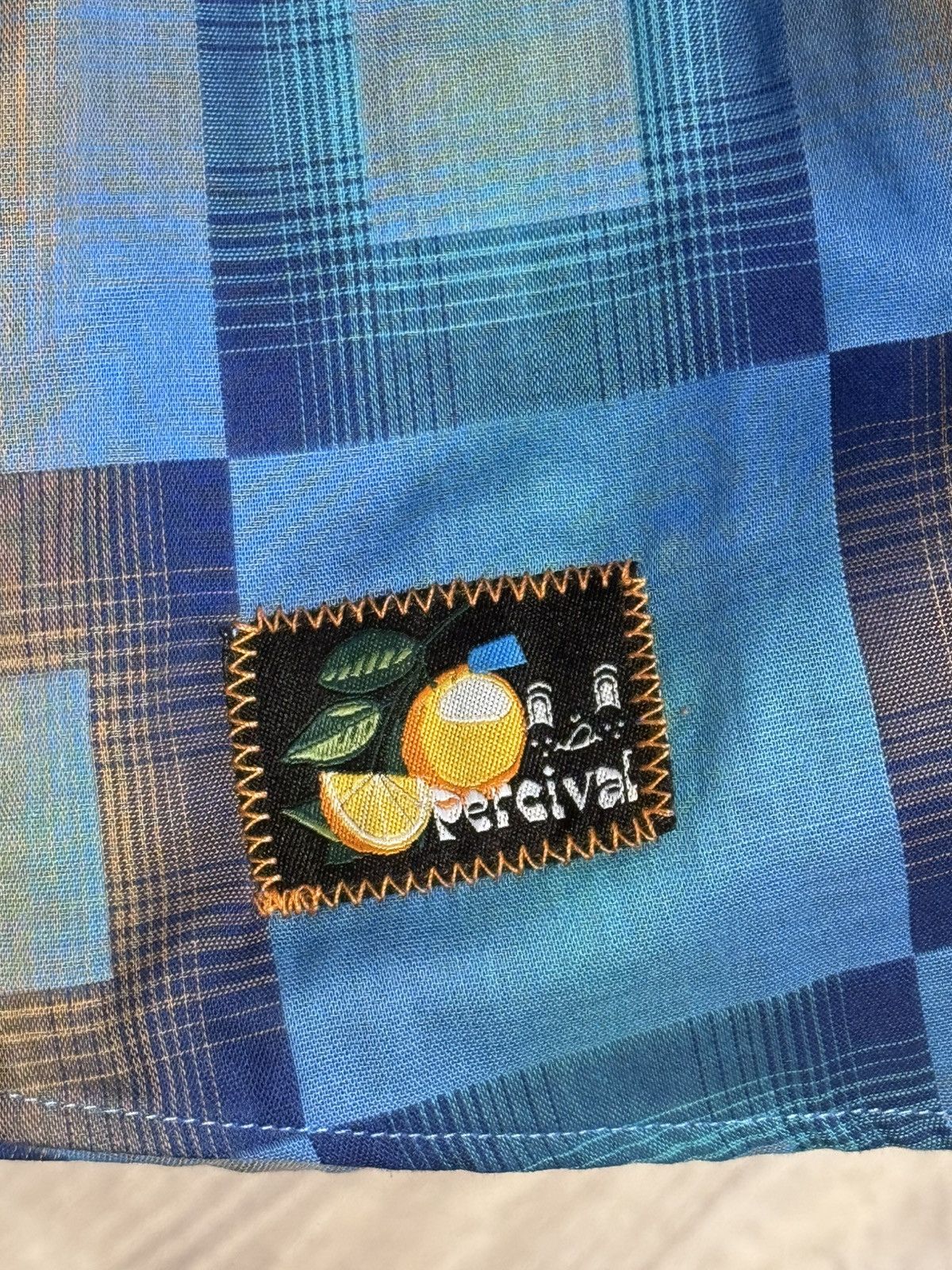 Percival NWT Percival Razzle Check Knit Long Sleeve Shirt Blue Multi Size US XL / EU 56 / 4 - 6 Thumbnail