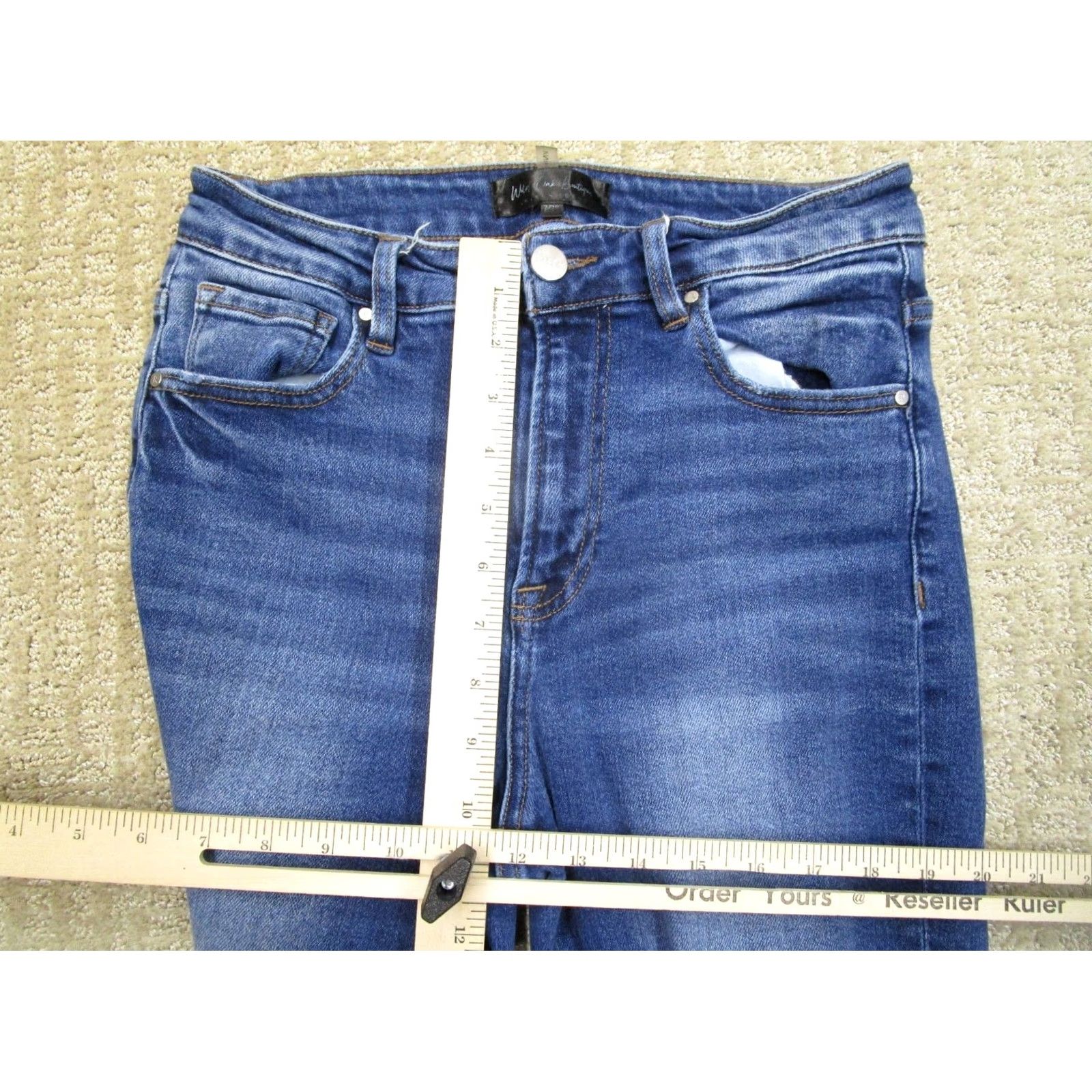 Vintage Risen Jeans Women 28 Blue High Rise Straight Leg Distressed Frayed Raw Hem Denim Pants Size 28" / US 6 / IT 42 - 6 Thumbnail