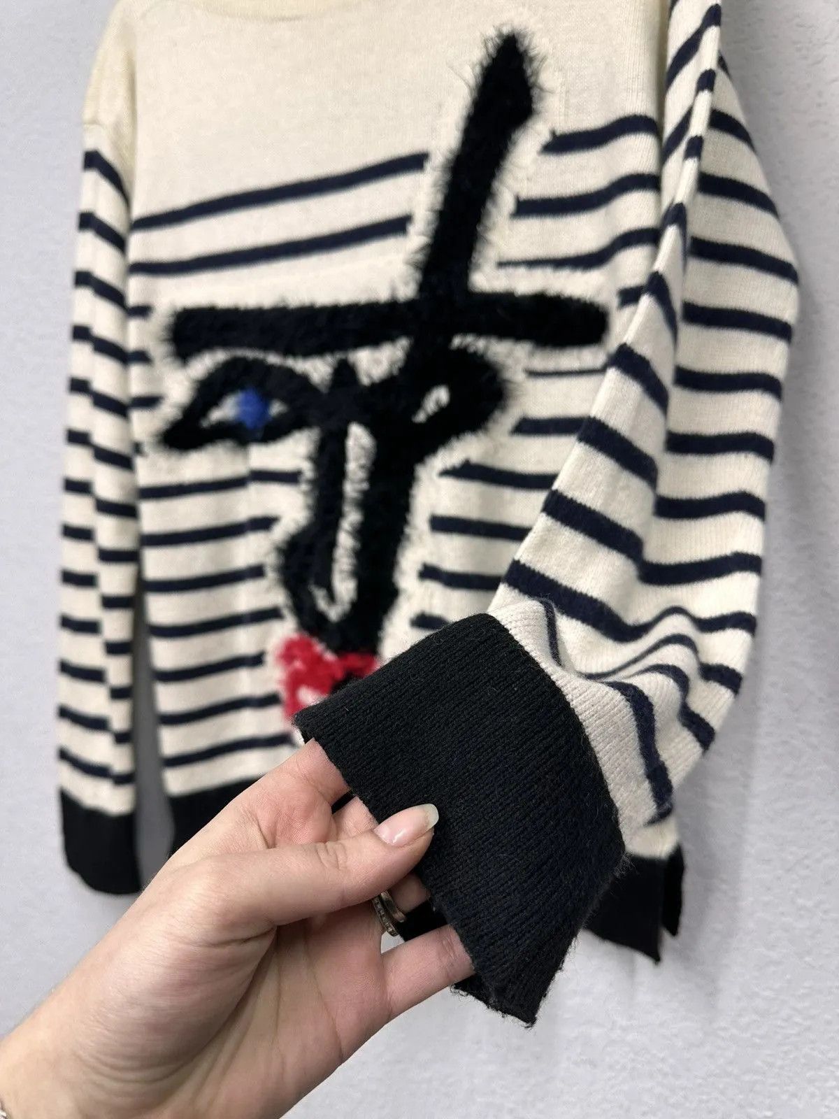 Japanese Brand Women's Jean Paul Gaultier Lindex Face Knit Swearshirt S Size US S / EU 44-46 / 1 - 5 Thumbnail