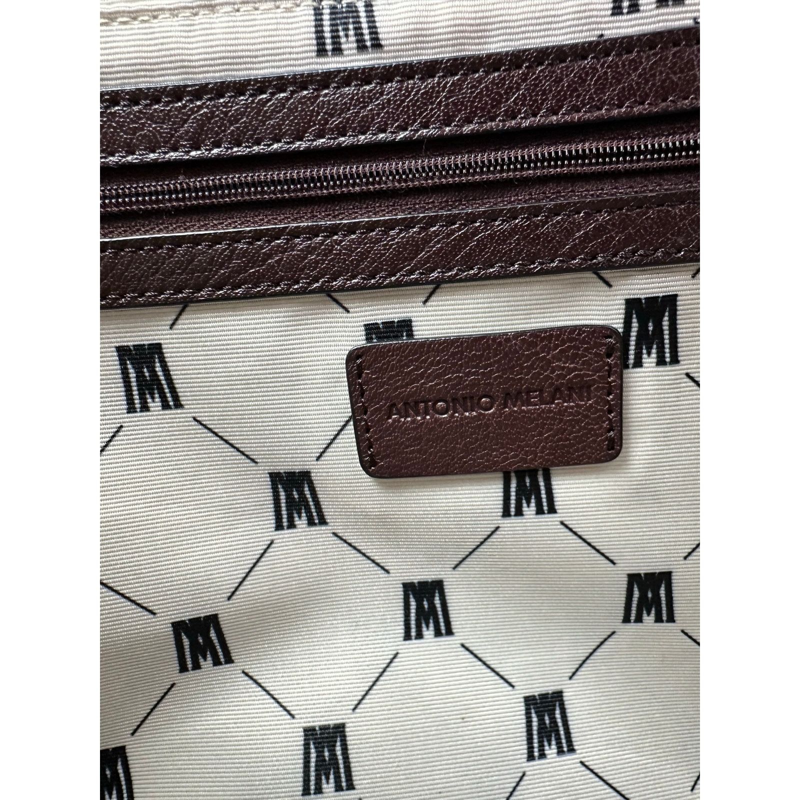Other Antonio Melani Raisin/Black Croc Embossed Leather Bag Size ONE SIZE - 7 Thumbnail