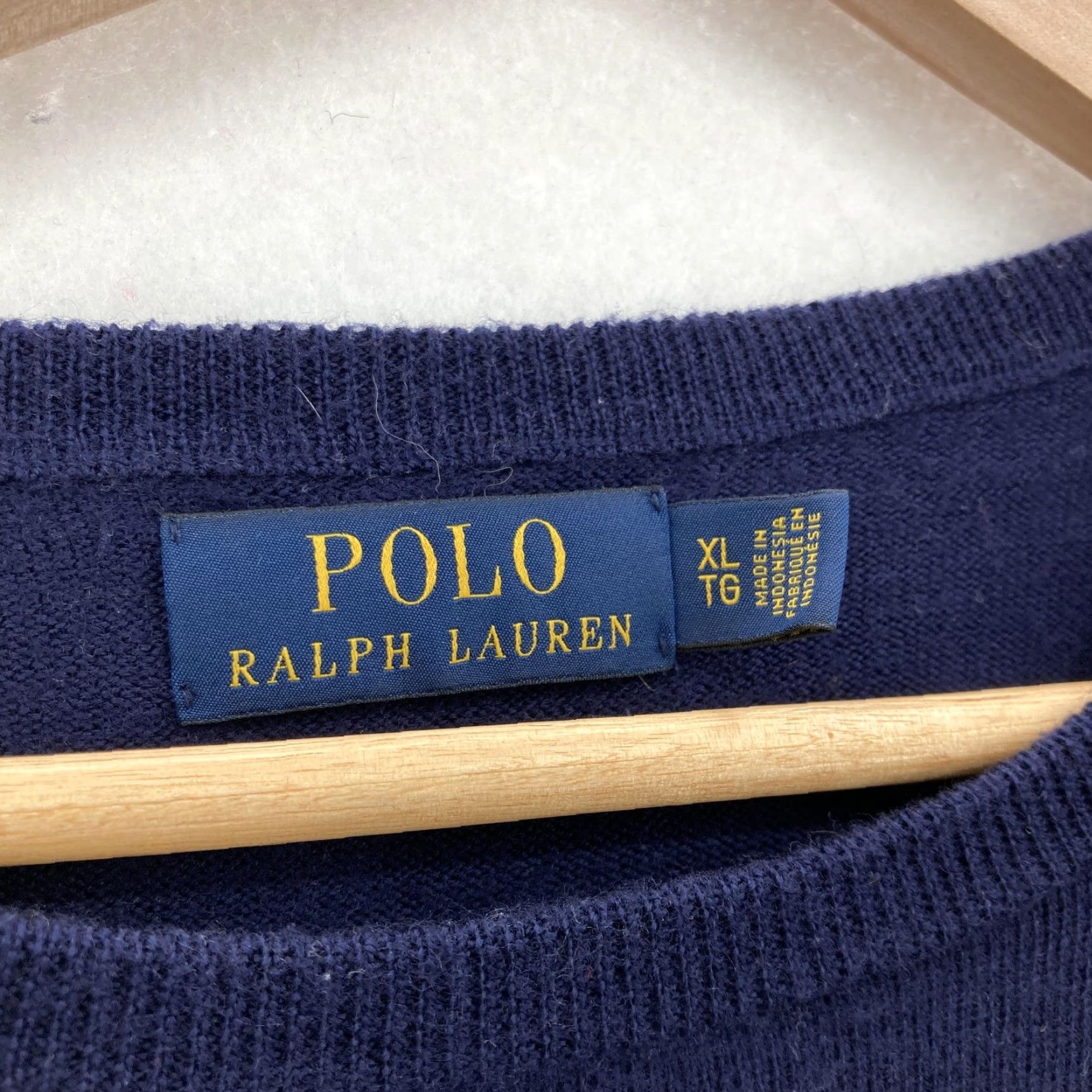 Polo Ralph Lauren Polo Ralph Lauren Sweater Mens XL Navy Merino Wool Crewneck Pony Logo Pullover Size US XL / EU 56 / 4 - 2 Thumbnail