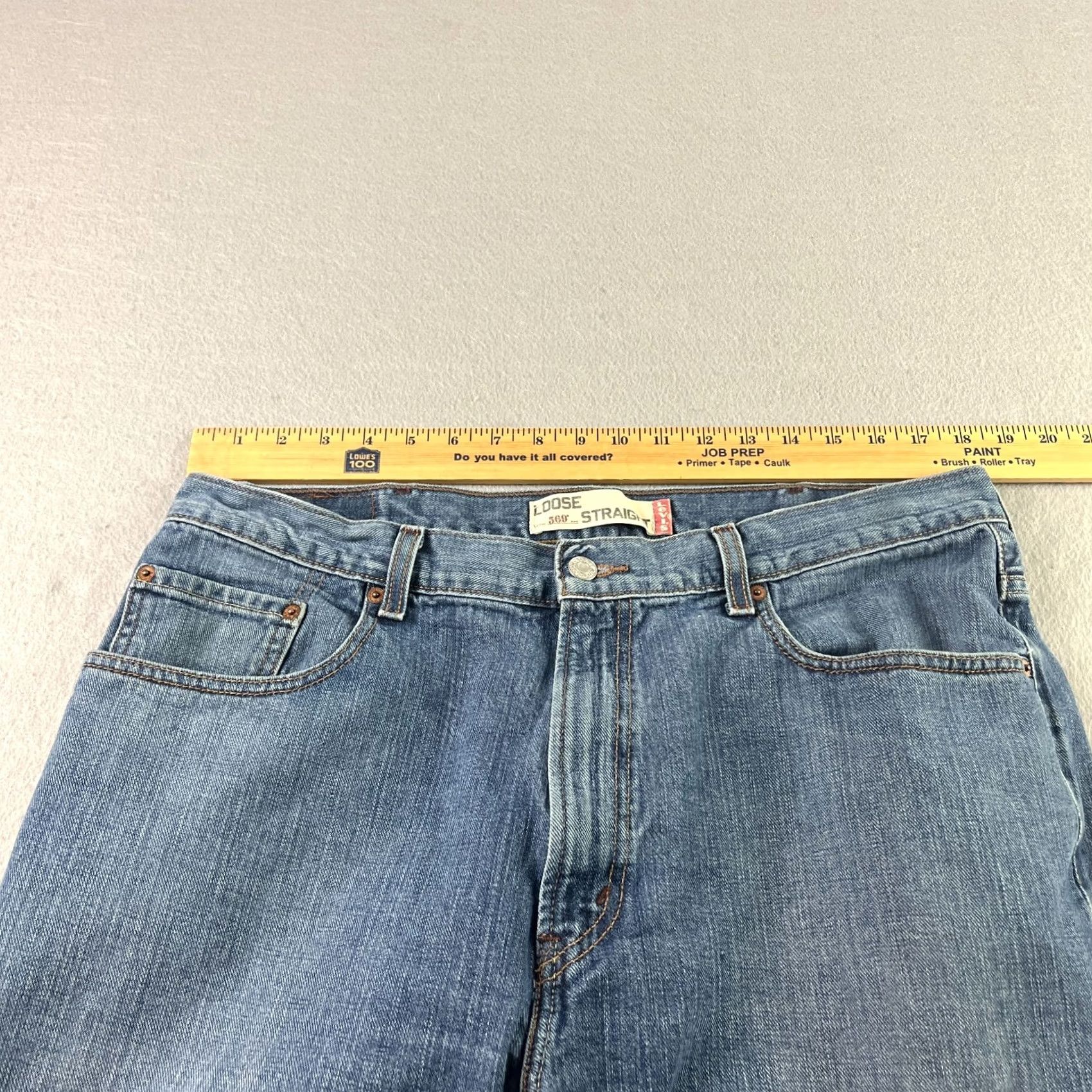 Levi's VINTAGE Levi's Jeans Mens 38x32 Blue 569 Loose Straight Denim Y2K Regular Inseam 30 Mens Jeans Brown Logo Size US 38 / EU 54 - 7 Thumbnail