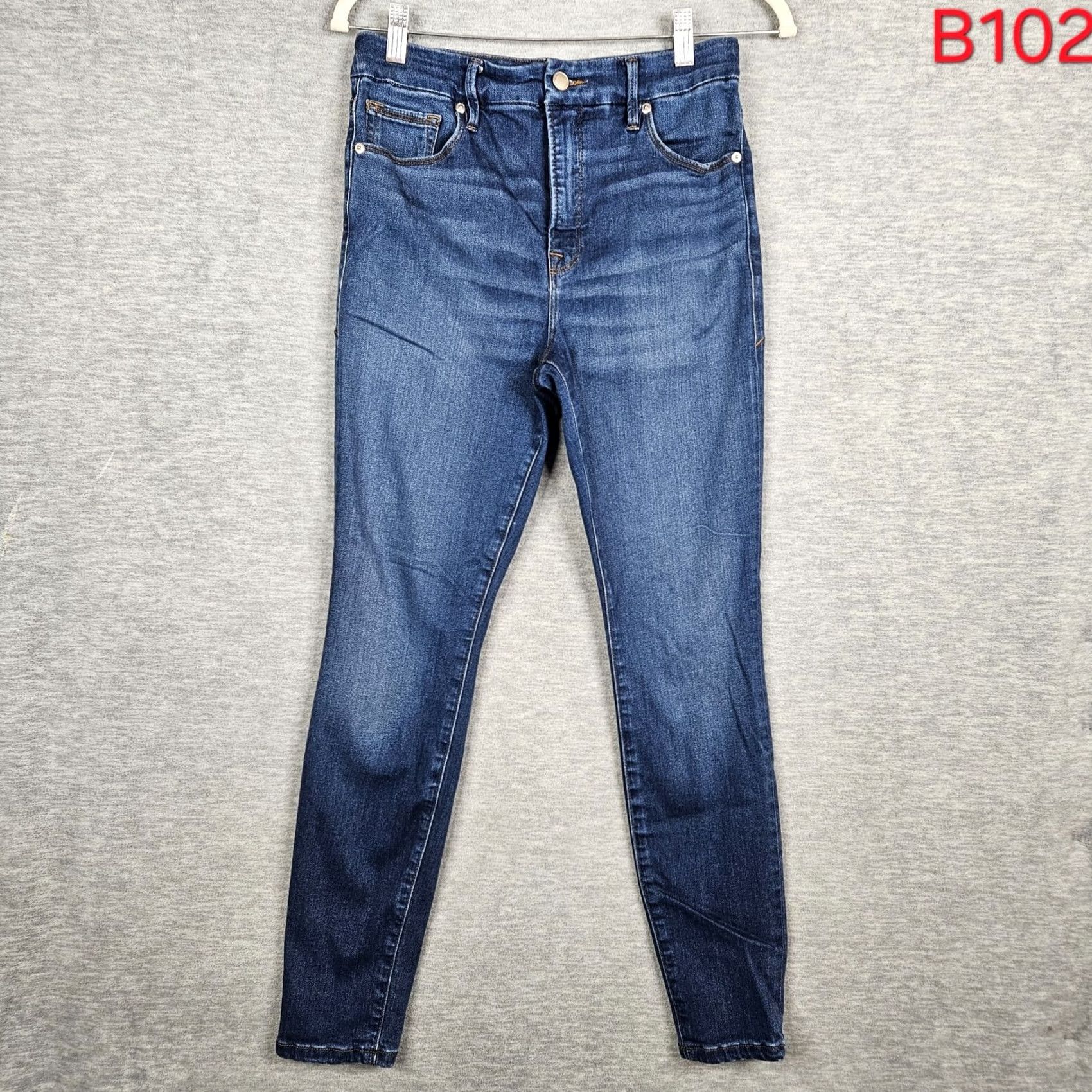 Good American Good American Jeans Skin n y Blue Casual Women Size 8/29 Mid Rise Pockets Denim Cotton Elastane Viscose Regular Size 29" - 2 Thumbnail