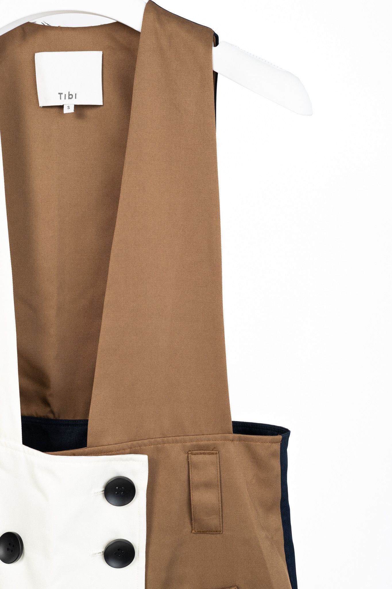 Tibi Tibi AW19 Ivory-Multi Colorblock Techy Twill Trench Dress Size S / US 4 / IT 40 - 5 Thumbnail