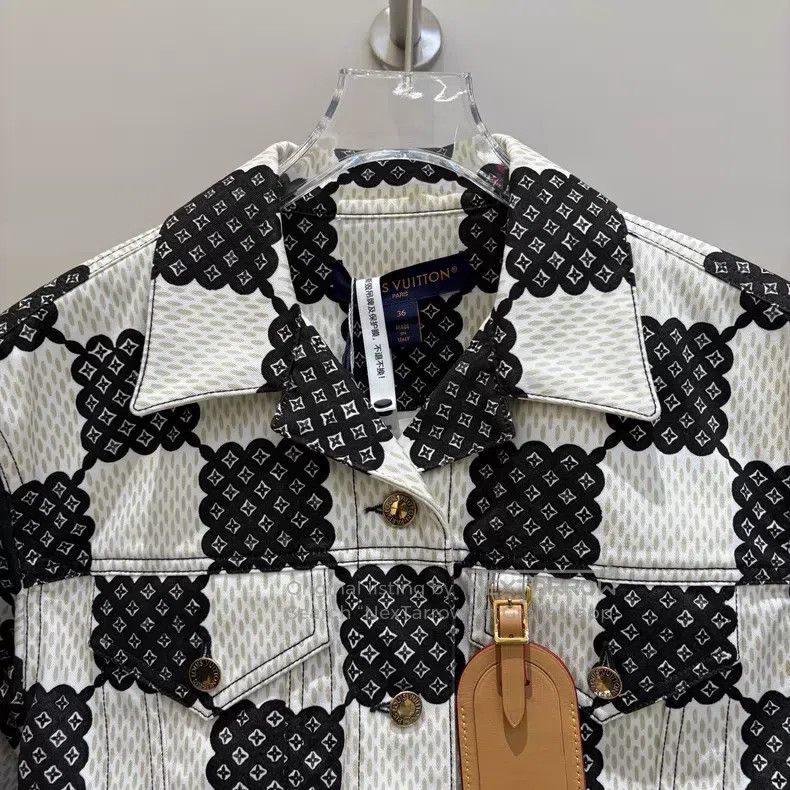 Louis Vuitton Louis Vuitton Checkerboard printed leather denim jacket Size XS / US 0-2 / IT 36-38 - 3 Thumbnail