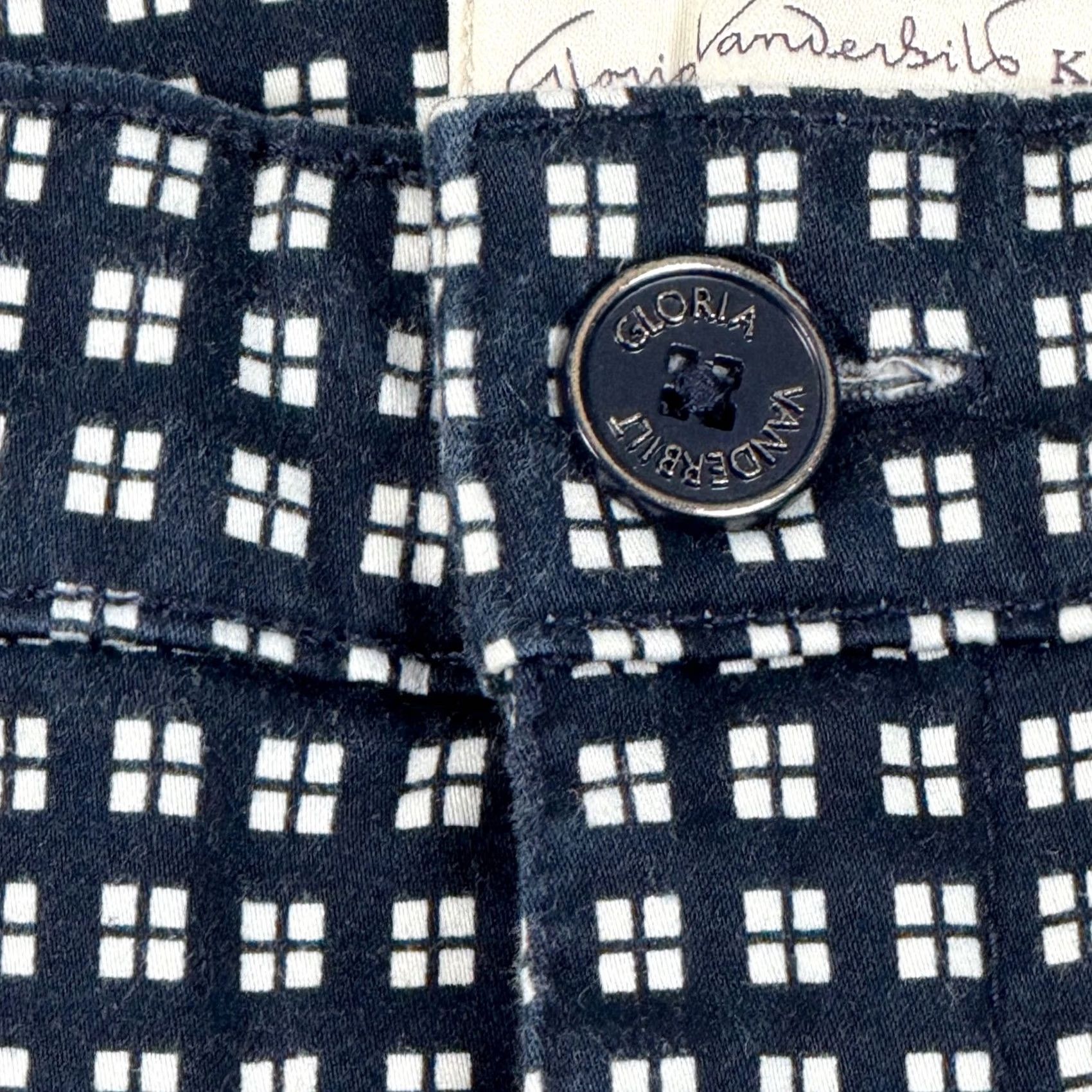 Gloria Vanderbilt Gloria Vanderbilt Womens Anita Capri Pants Size 6 Navy Blue White Geometric Print Office Size 28" / US 6 / IT 42 - 4 Thumbnail